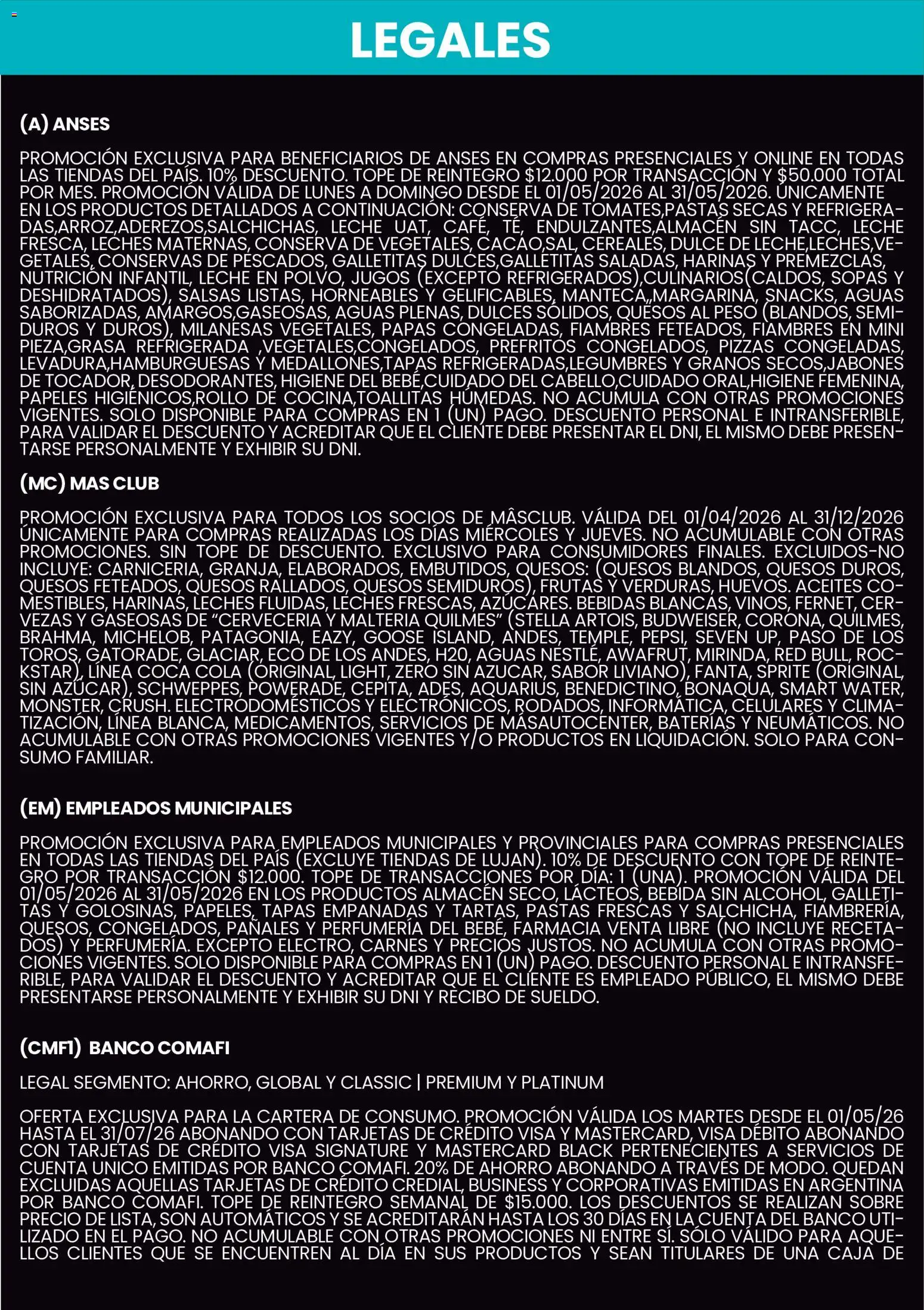 Punto Mayorista Medios de Pago │ válido desde el 01.05.2026 | Página: 5 | Productos: Cartera, Banco, Peso, Sobre