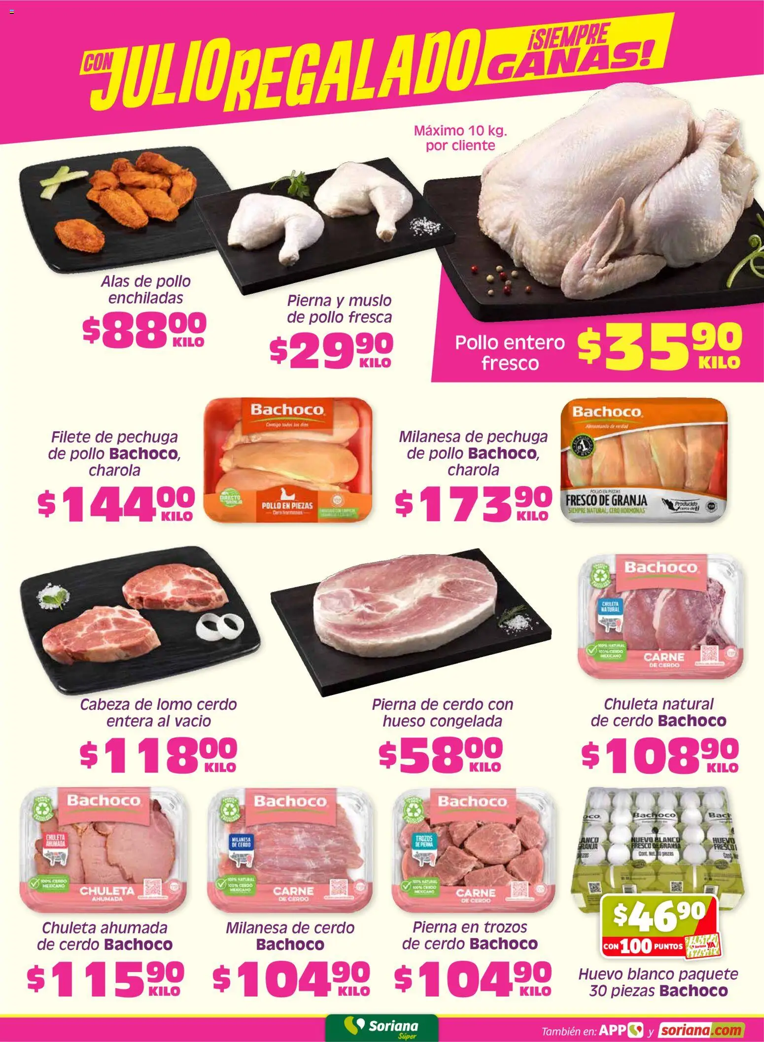 Nuevas ofertas de Soriana válidas en toda la República Mexicana desde el 29.05.2026. ¡Encuentra las mejores ofertas en Soriana Fin de Semana Súper: Saltillo y Torreón! | Página: 3 | Productos: Pollo, Milanesa, Huevo, Cerdo