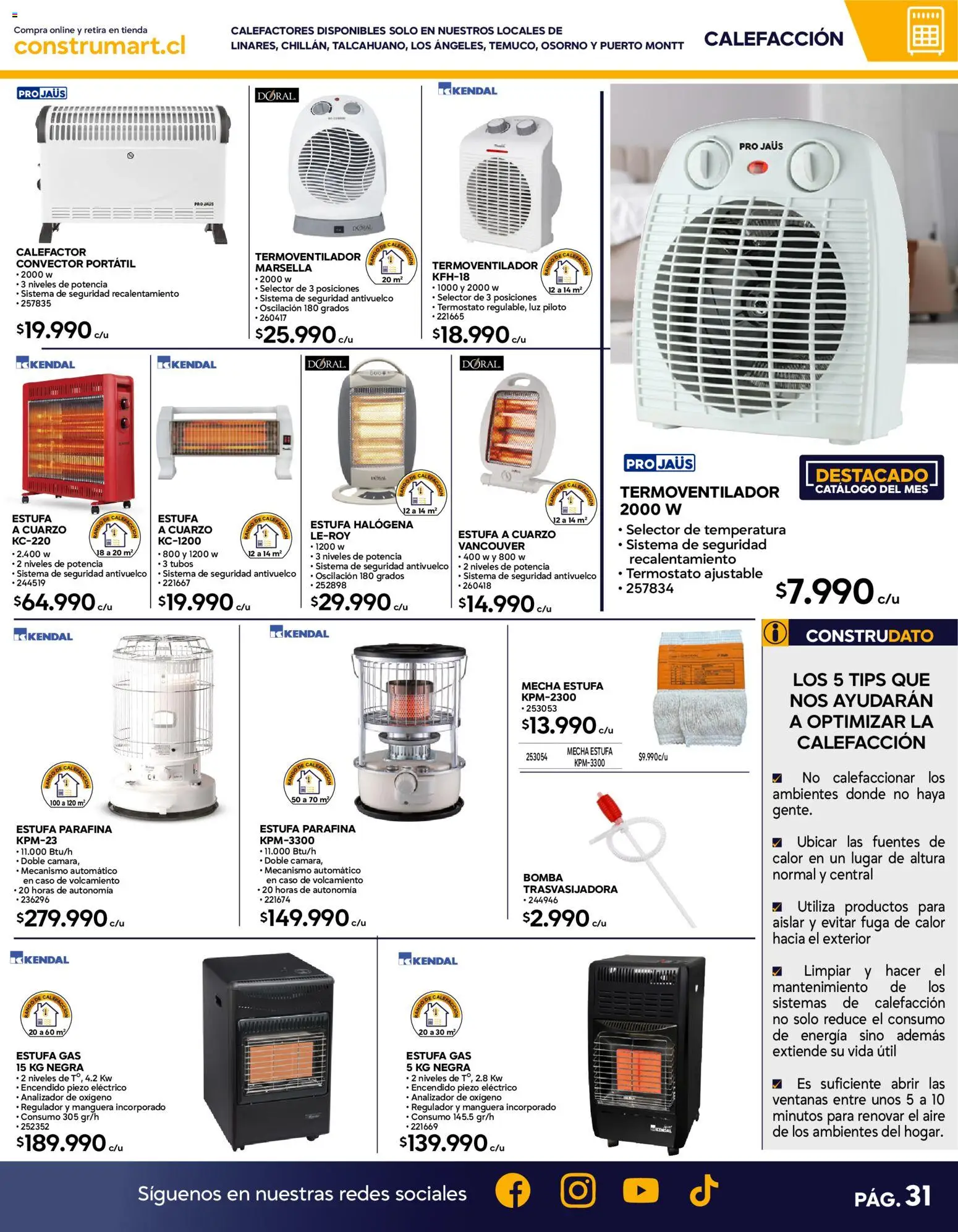 Construmart Ofertas │ válido desde el 31.05.2026 | Página: 31 | Productos: Caso, Convector, Estufa, Manguera