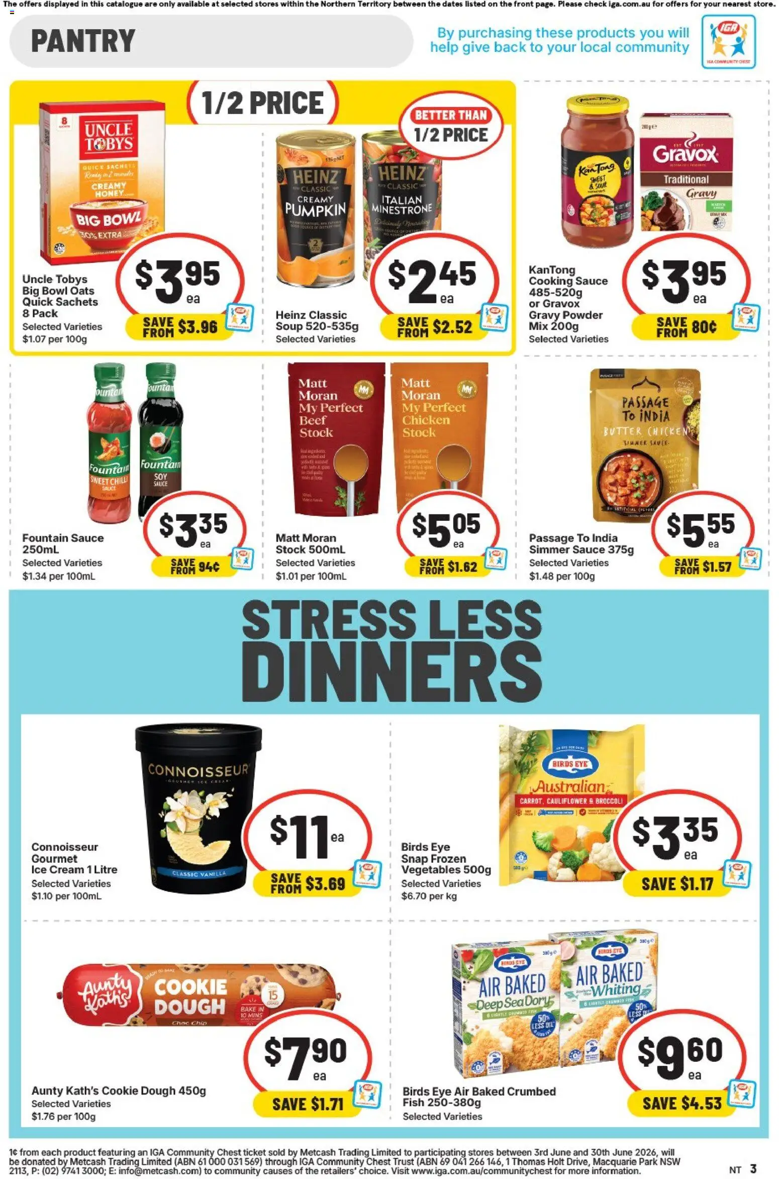 IGA catalogue - valid from 17.06.2026 | Page: 3 | Products: Honey, Fish, Ice cream, Sauce
