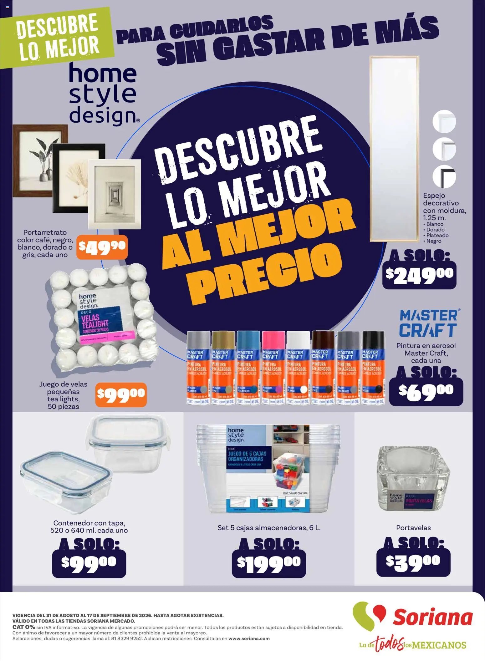 Nuevas ofertas de Soriana válidas en toda la República Mexicana desde el 01/09/2026. ¡Encuentra las mejores ofertas en Soriana Descubre lo mejor al mejor precio Mercado Nacional! | Página: 20 | Productos: Portarretrato, Juego, Contenedor, Espejo
