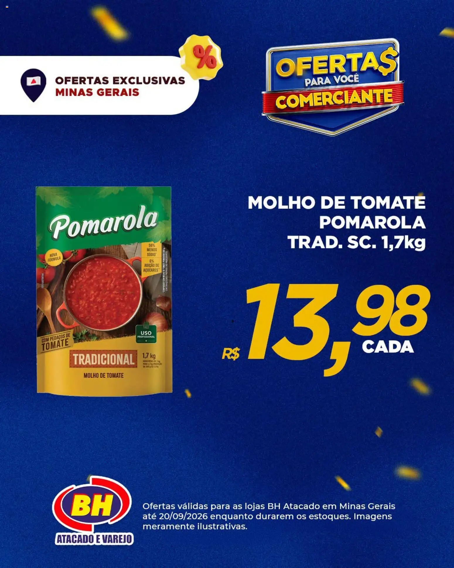 Supermercados BH Folheto - válido de 14/09/2026 | Página: 7 | Produtos: Tomate, Molho de tomate