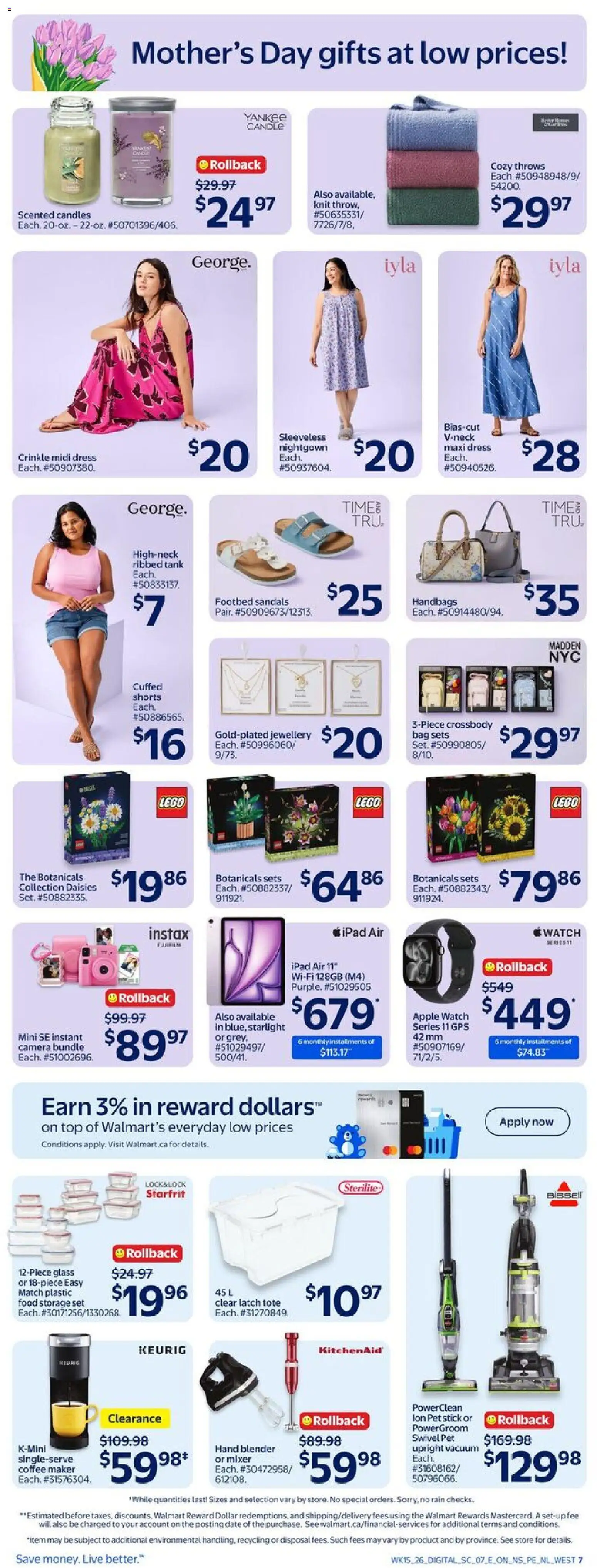 Walmart flyer valid from 07.05.2026 | Page: 16 | Products: Sandals, Dress, Watch, Coffee