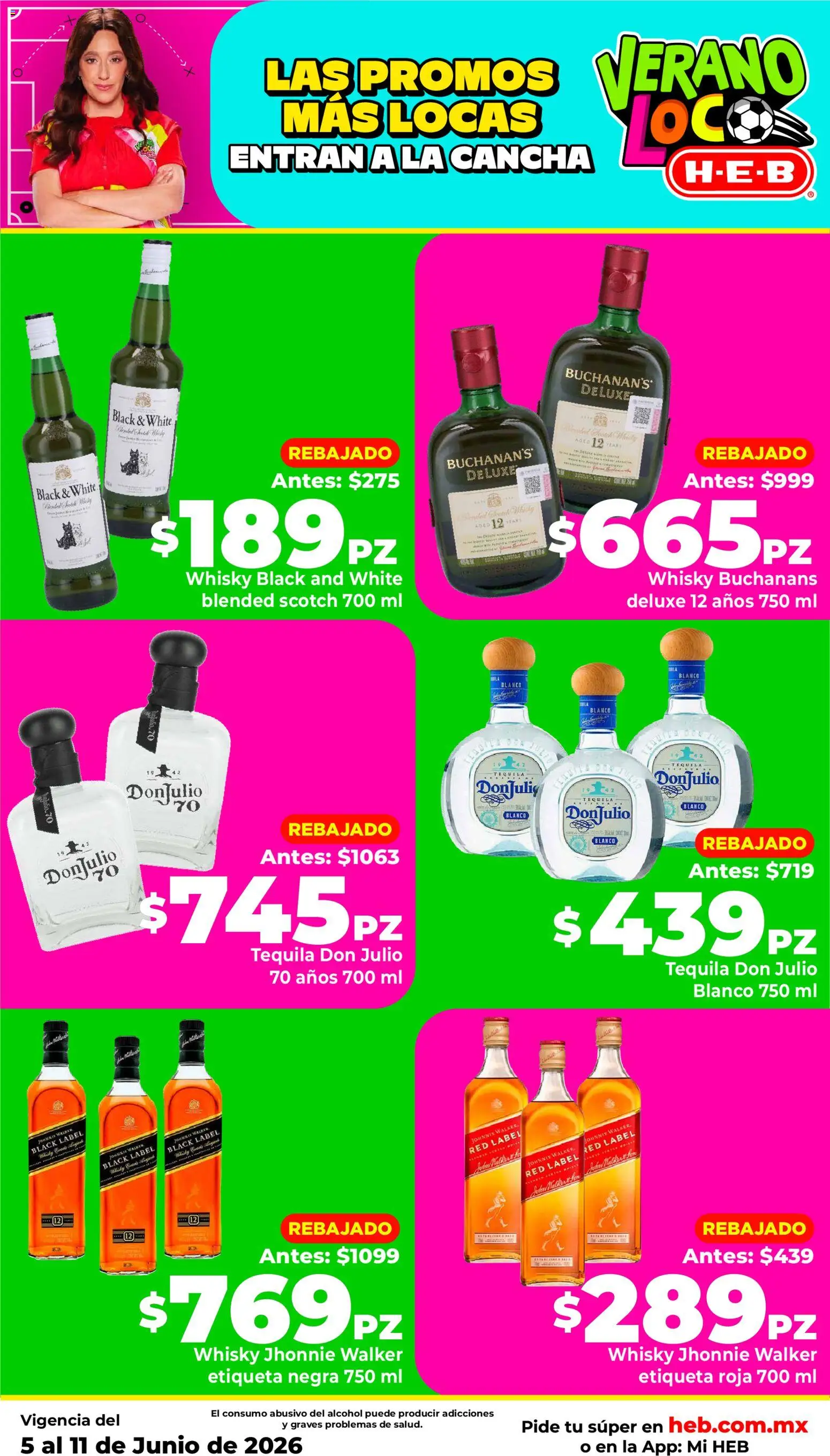 Nuevas ofertas de H-E-B válidas en toda la República Mexicana desde el 05.06.2026. ¡Encuentra las mejores ofertas en H-E-B folleto! | Página: 4 | Productos: Tequila, Whisky