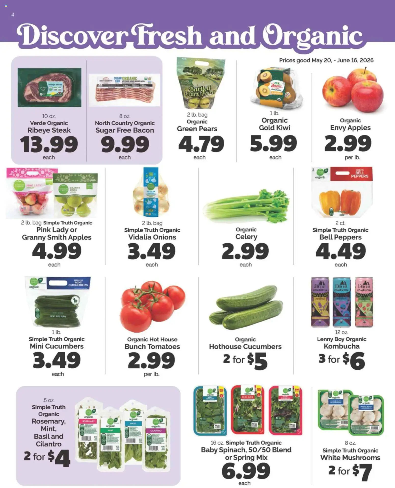 Harris Teeter Monthly Ad - valid from 20.05.2026 | Page: 12 | Products: Peppers, Mushrooms, Apples, Cucumbers