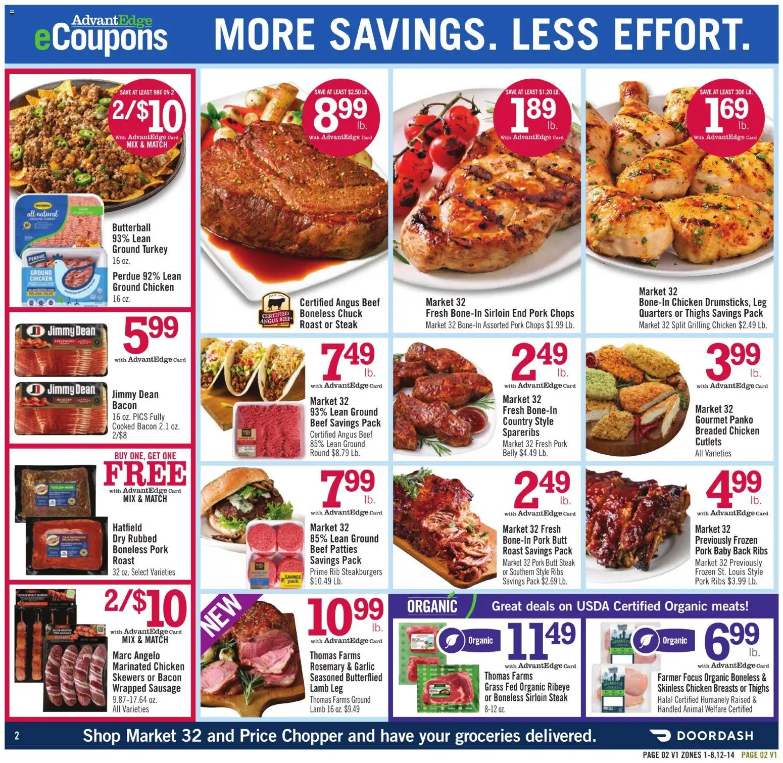 Price Chopper Weekly Ad - valid from 08/09/2026 | Page: 2 | Products: Pork butt, Chicken, Pork, Steak