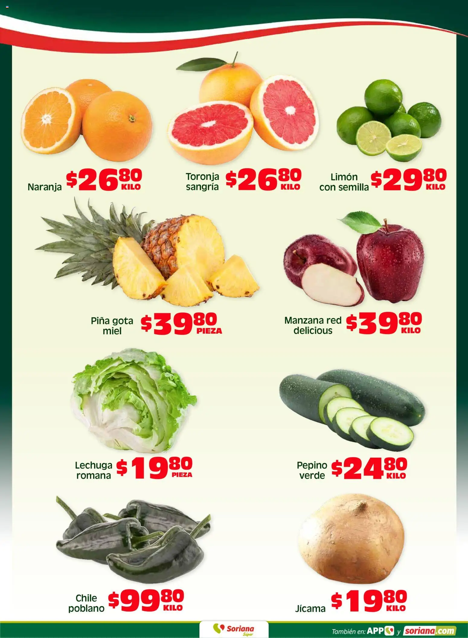 Nuevas ofertas de Soriana válidas en toda la República Mexicana desde el 15.05.2026. ¡Encuentra las mejores ofertas en Soriana Fin de Semana Súper: Chih, Delicias, Dur y Coah (excepto Saltillo)! | Página: 2 | Productos: Limón, Lechuga, Toronja, Piña