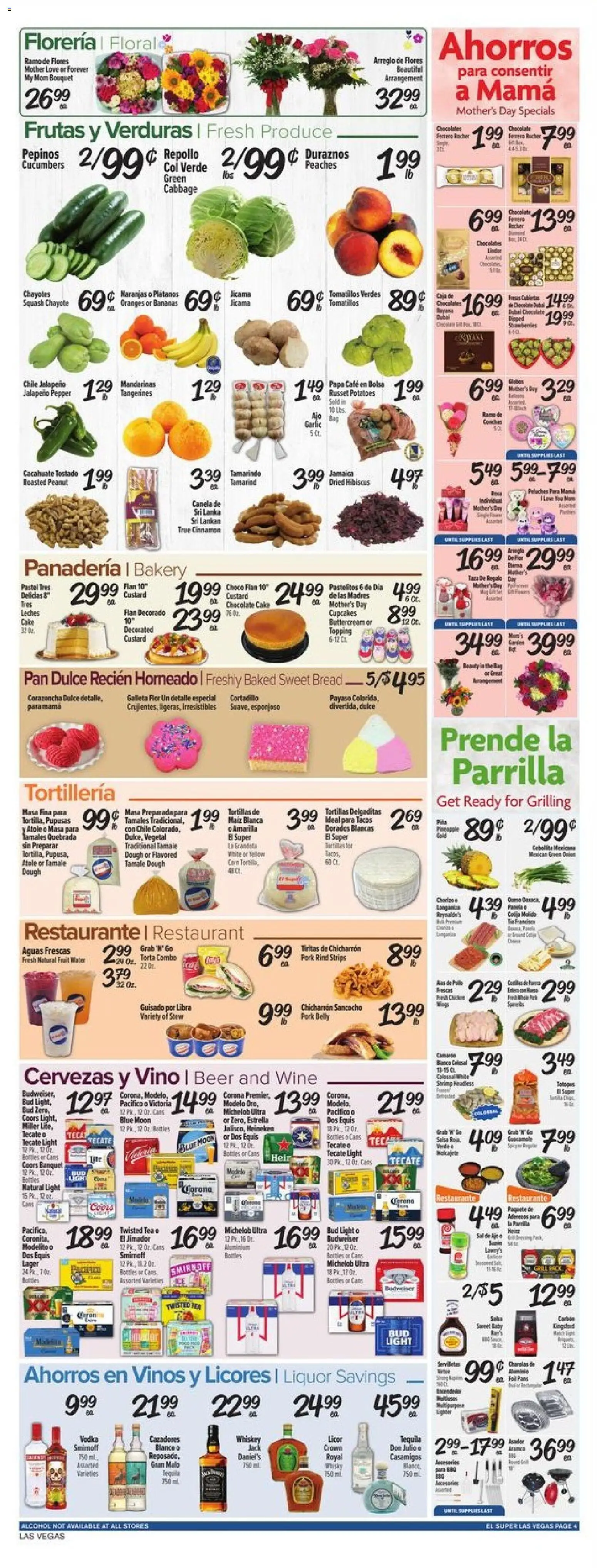 El Super Weekly Ad - NV - valid from 06.05.2026 | Page: 4 | Products: Bakery, Squash, Beer, Cabbage