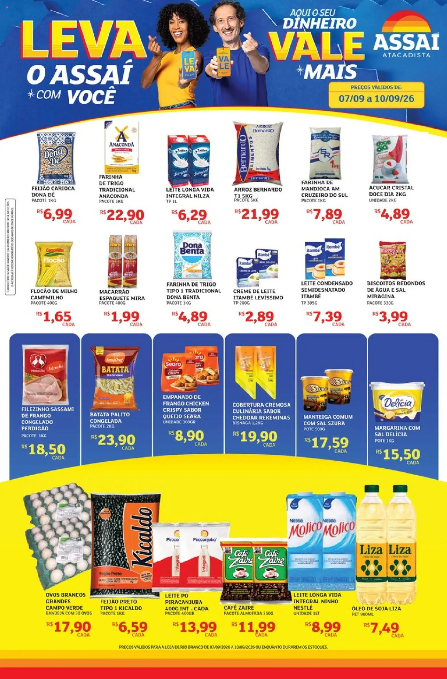 Assaí Atacadista Folheto - válido de 07/09/2026 | Página: 1 | Produtos: Espaguete, Macarrão, Creme de leite, Margarina