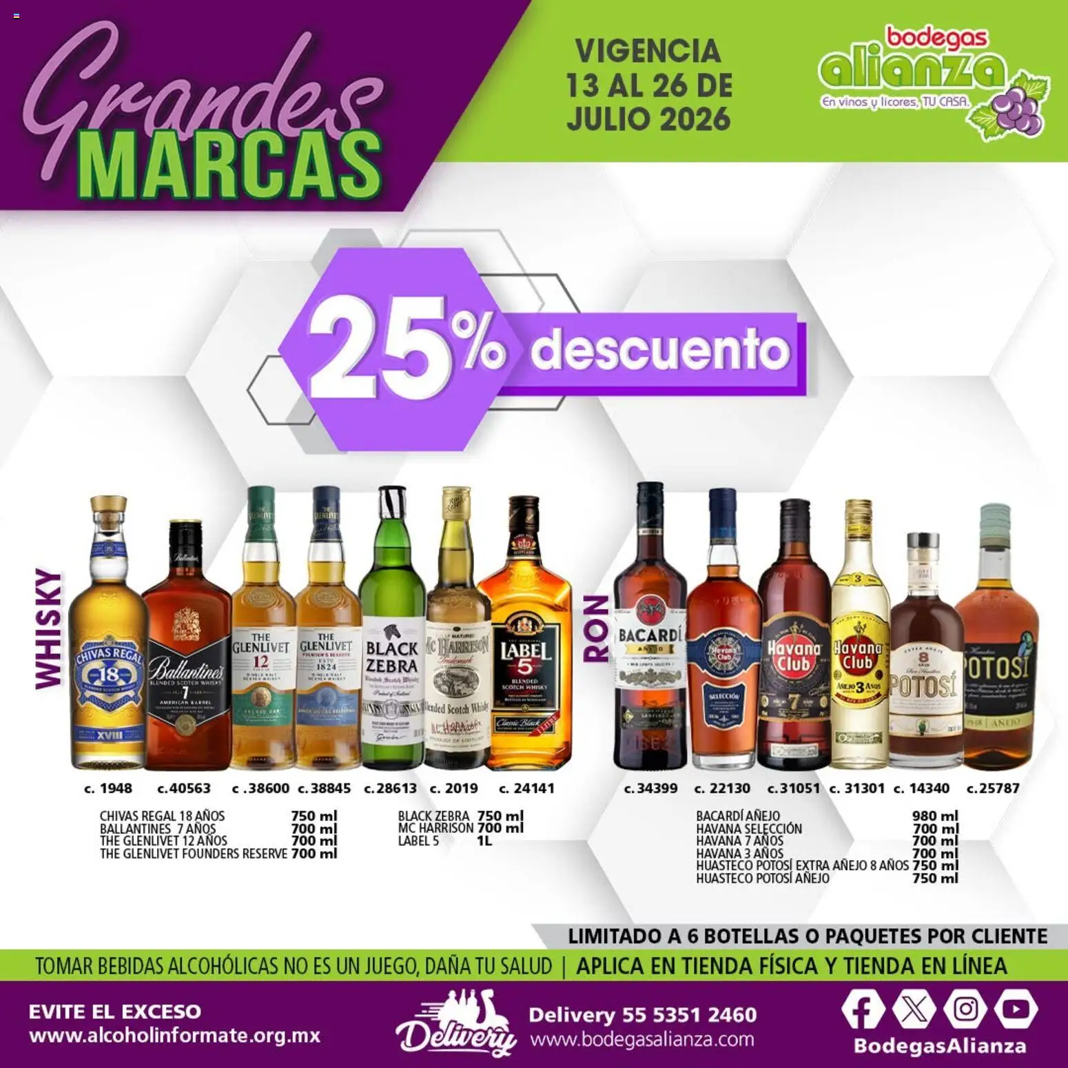 Nuevas ofertas de Bodegas Alianza válidas en toda la República Mexicana desde el 13/07/2026. ¡Encuentra las mejores ofertas en Bodegas Alianza catálogo Grandes Marcas! | Página: 6 | Productos: Whisky