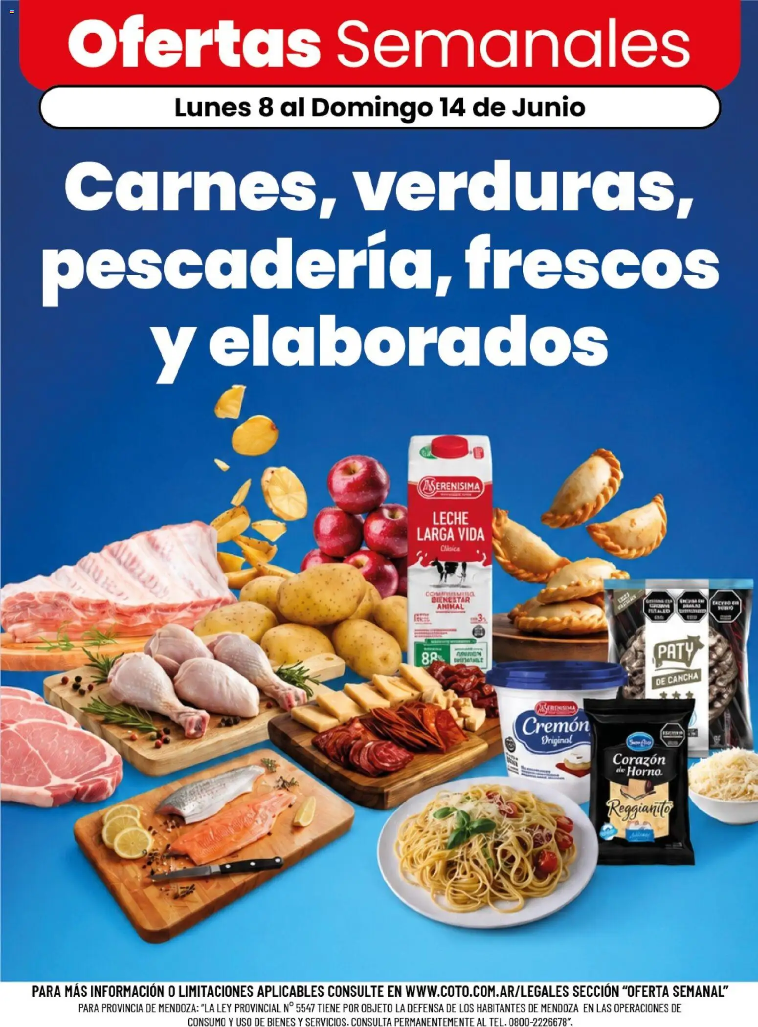 Coto - Carnes, verduras, pescadería, frescos y elaborados │ válido desde el 08.06.2026 | Página: 1 | Productos: Leche