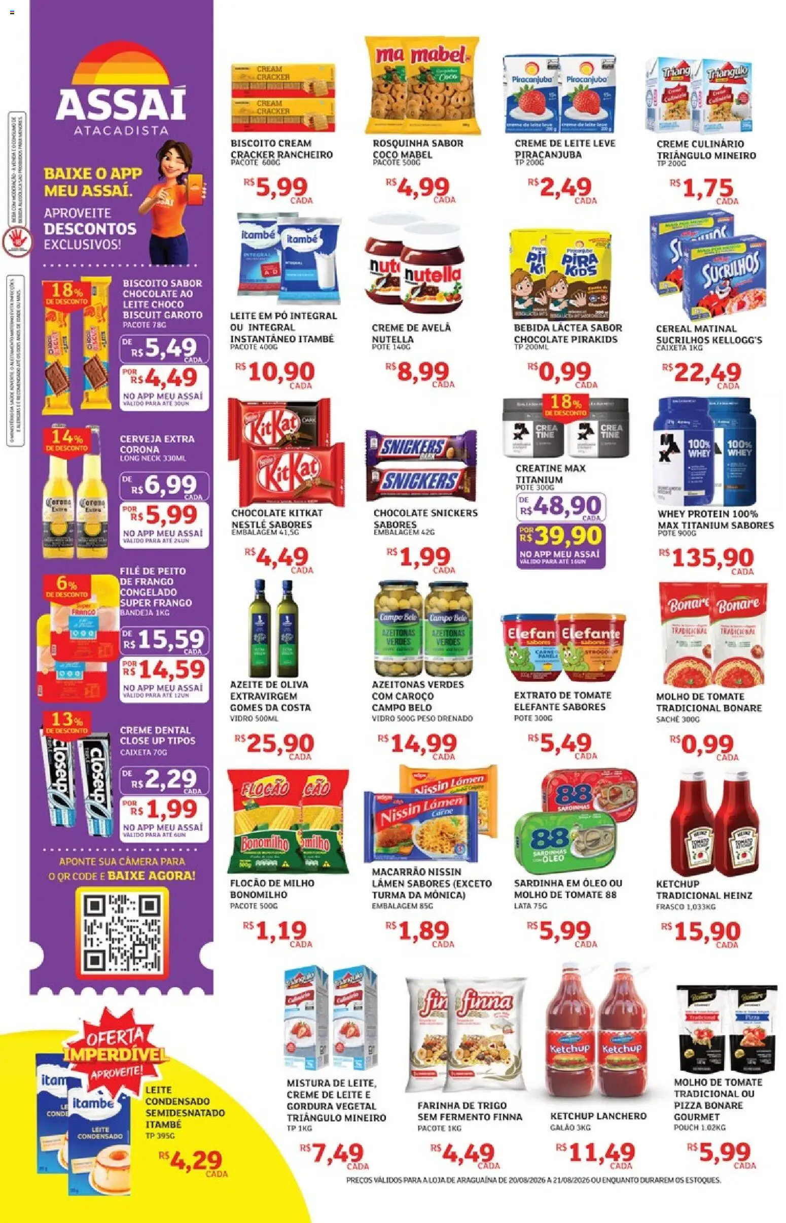 Assaí Atacadista Folheto - válido de 20/08/2026 | Página: 2 | Produtos: Tomate, Farinha de trigo, Nutella, Cream cracker