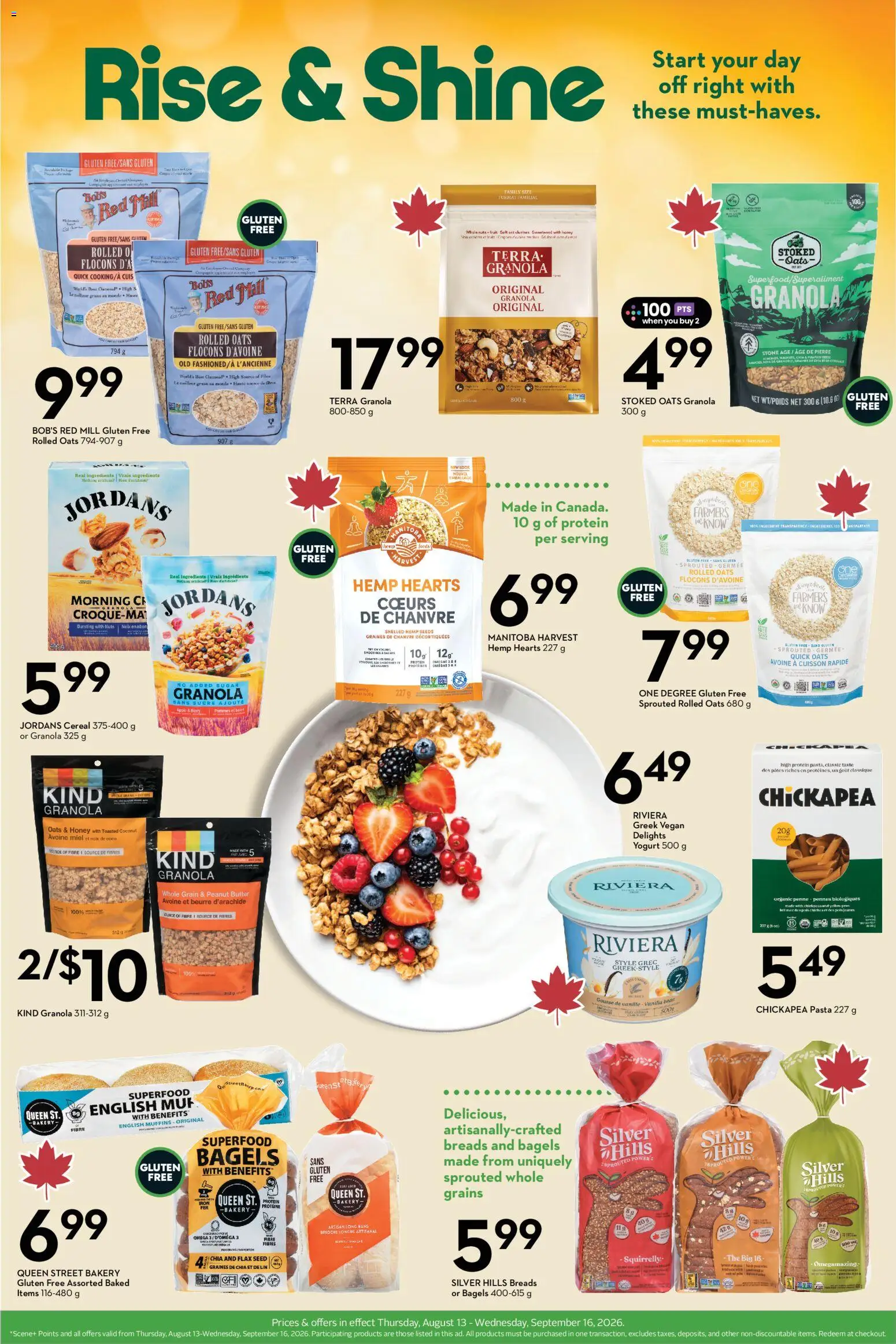 Sobeys flyer valid from Aug 13, 2026 | Page: 2 | Products: Fruit, Peanut butter, Vanilla, Pumpkin
