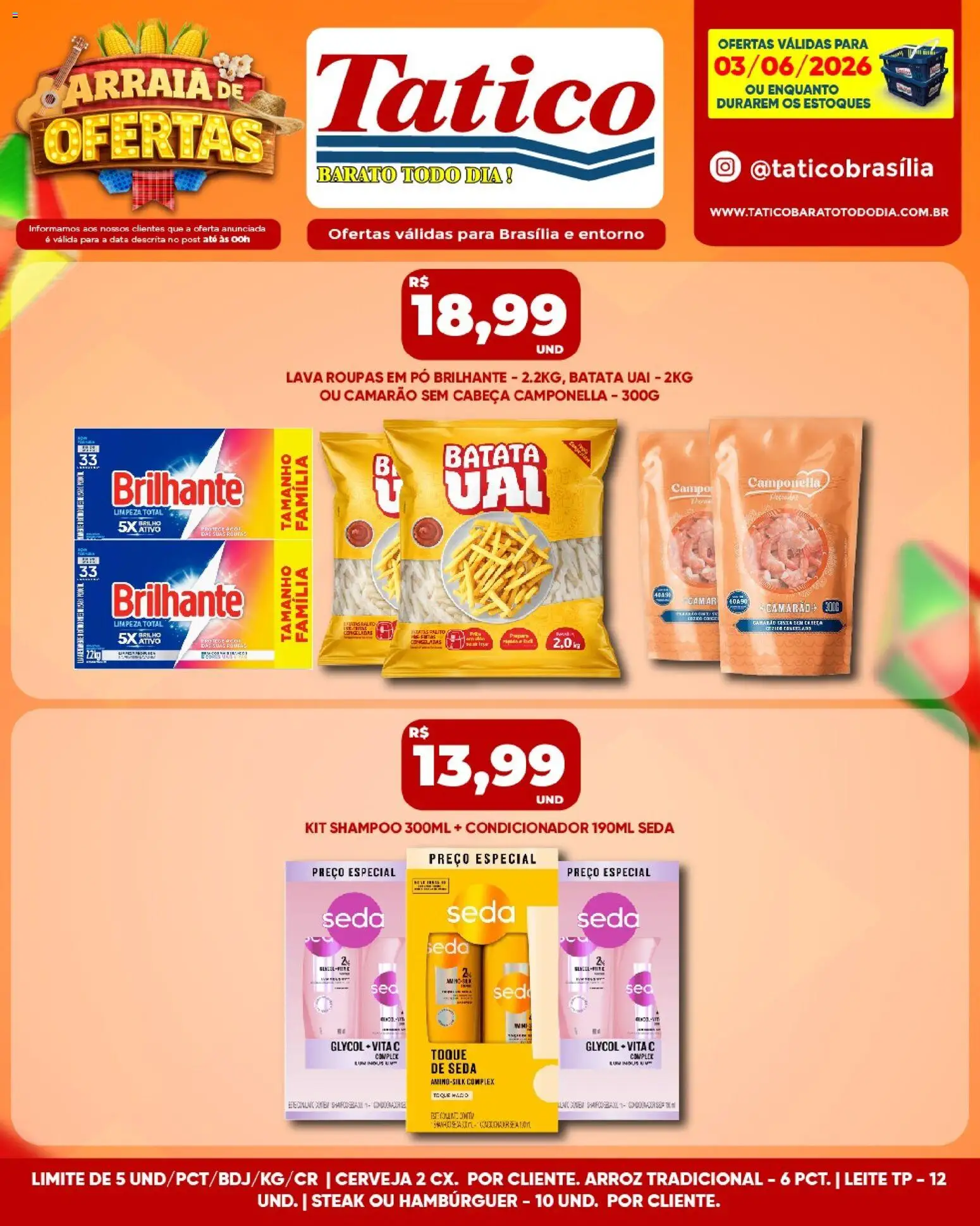 Tatico Folheto - válido de 04.06.2026 | Página: 45 | Produtos: Condicionador, Cerveja, Arroz, Batata