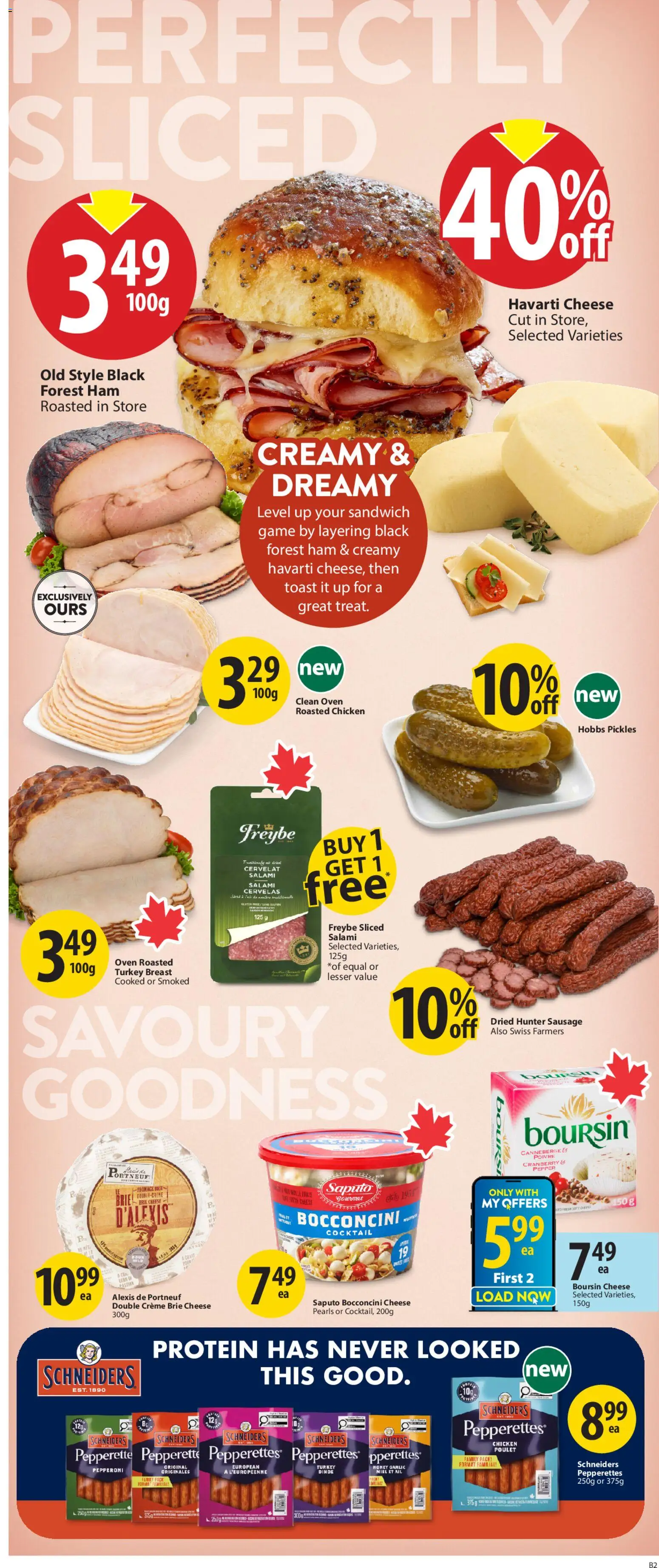 Save on foods flyer valid from 28.05.2026 | Page: 12 | Products: Turkey, Game, Cheese, Salami