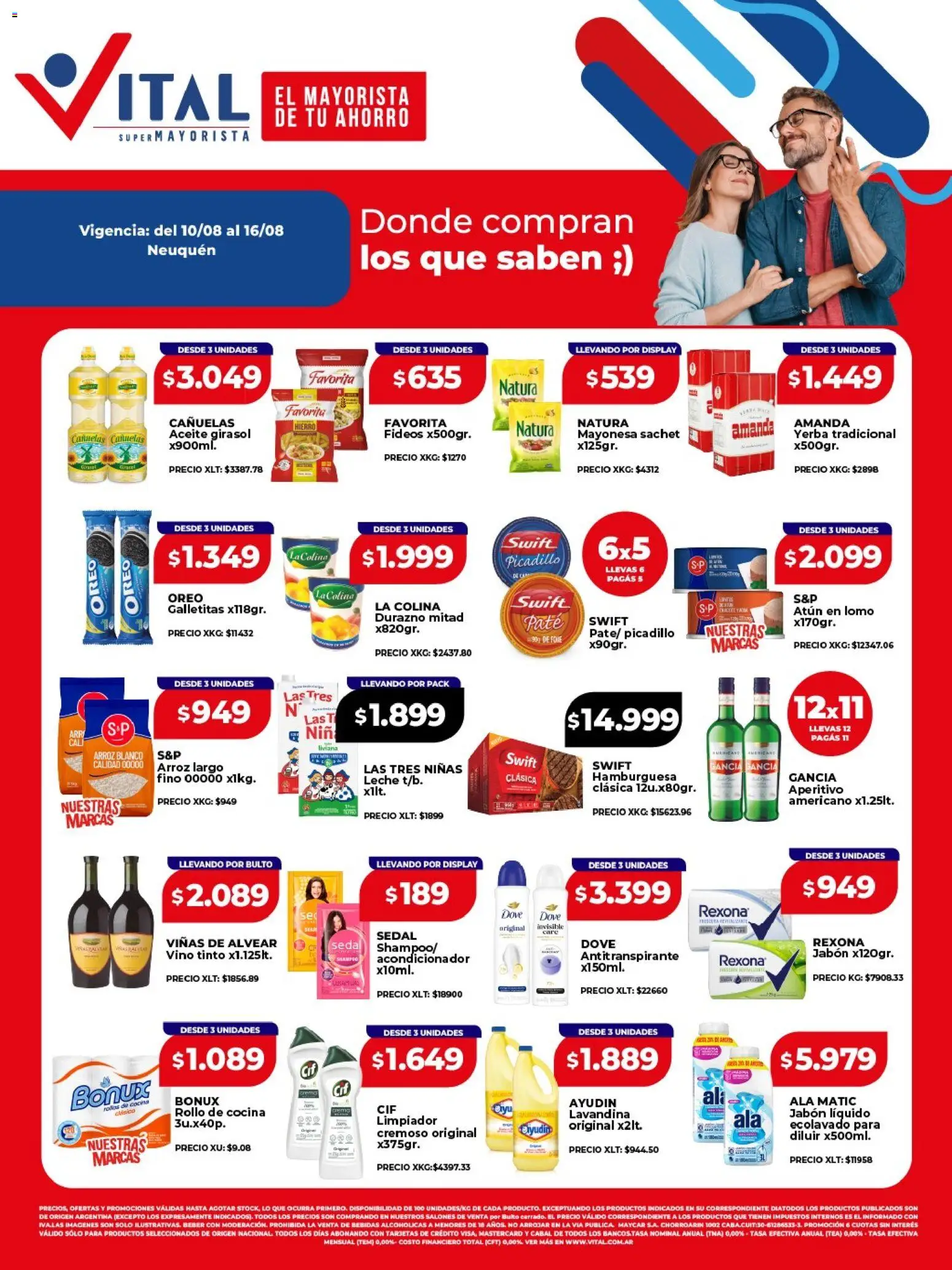 Vital - Ofertas Neuquén │ válido desde el 10/08/2026 | Página: 1 | Productos: Vino tinto, Aceite, Oreo, Fideos