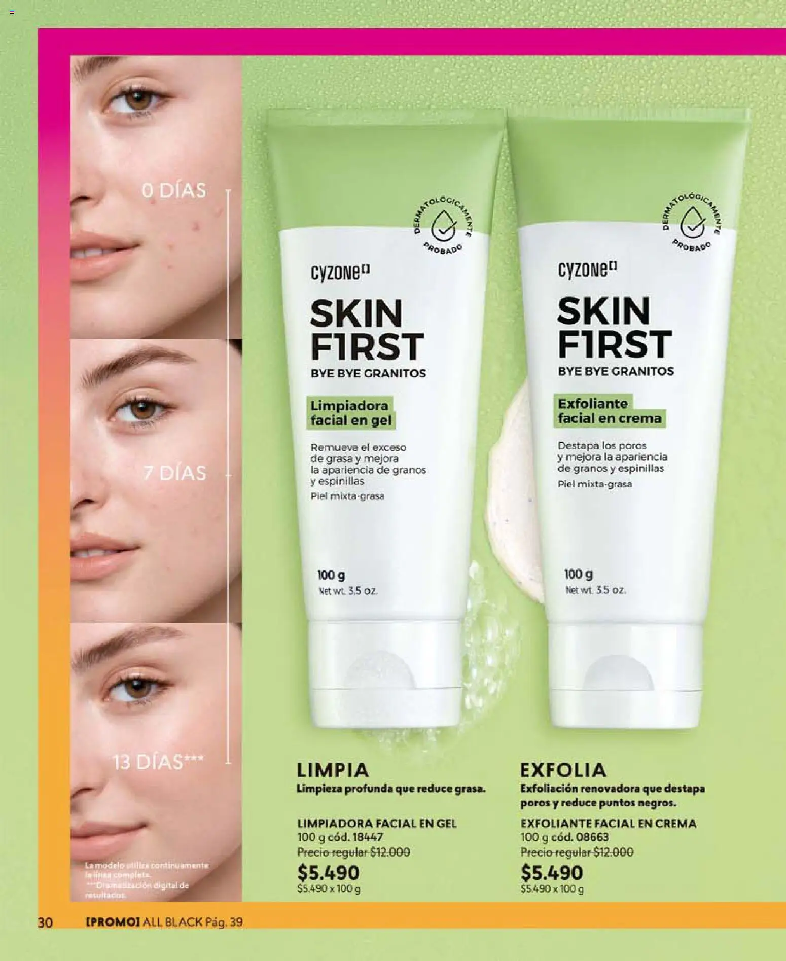 Catálogo CyZone Campaña 10 │ válido desde el 01.06.2026 | Página: 30 | Productos: Exfoliante facial, Crema