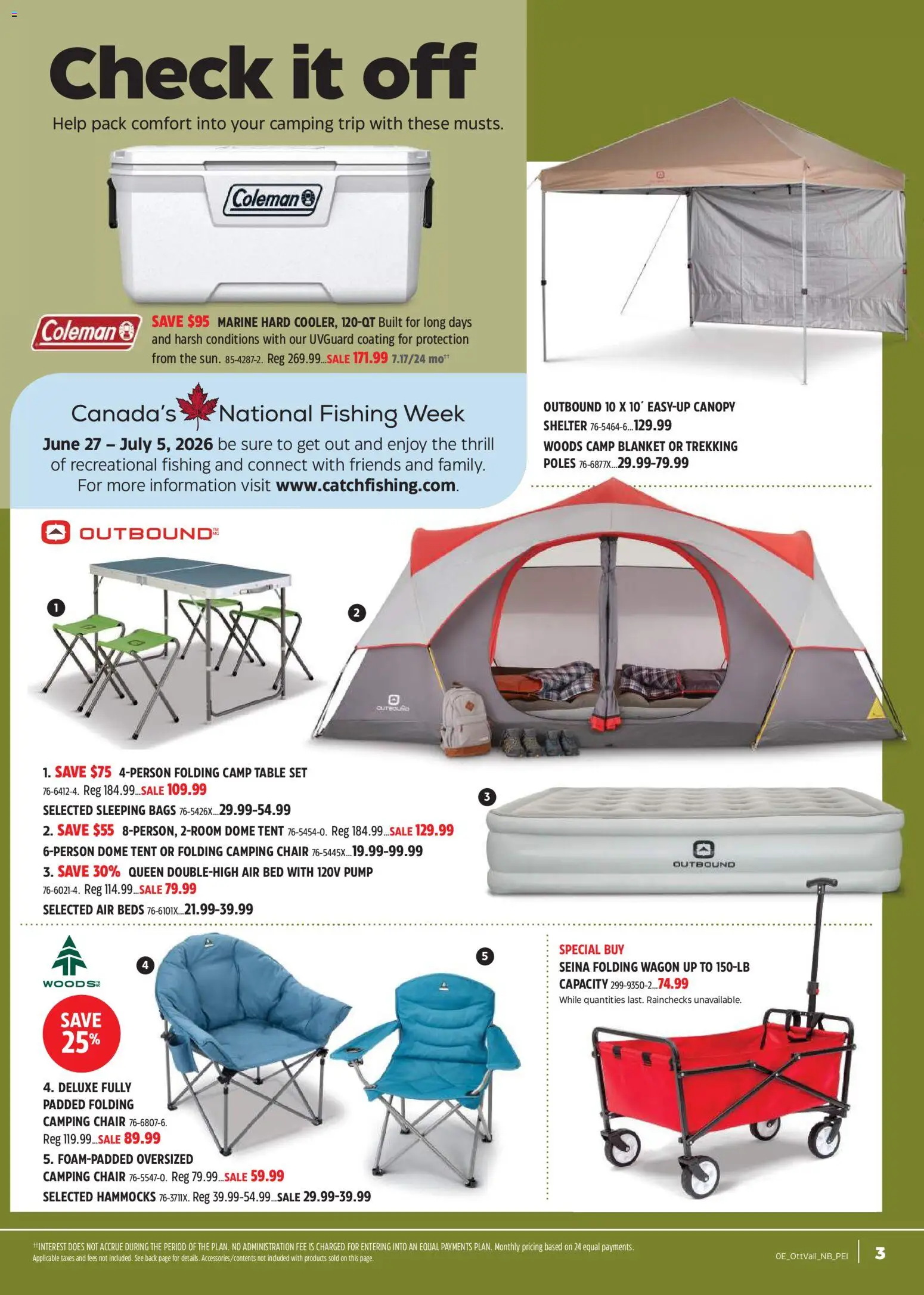 Canadian Tire flyer valid from 07.05.2026 | Page: 3 | Products: Bed, Blanket, Table, Chair