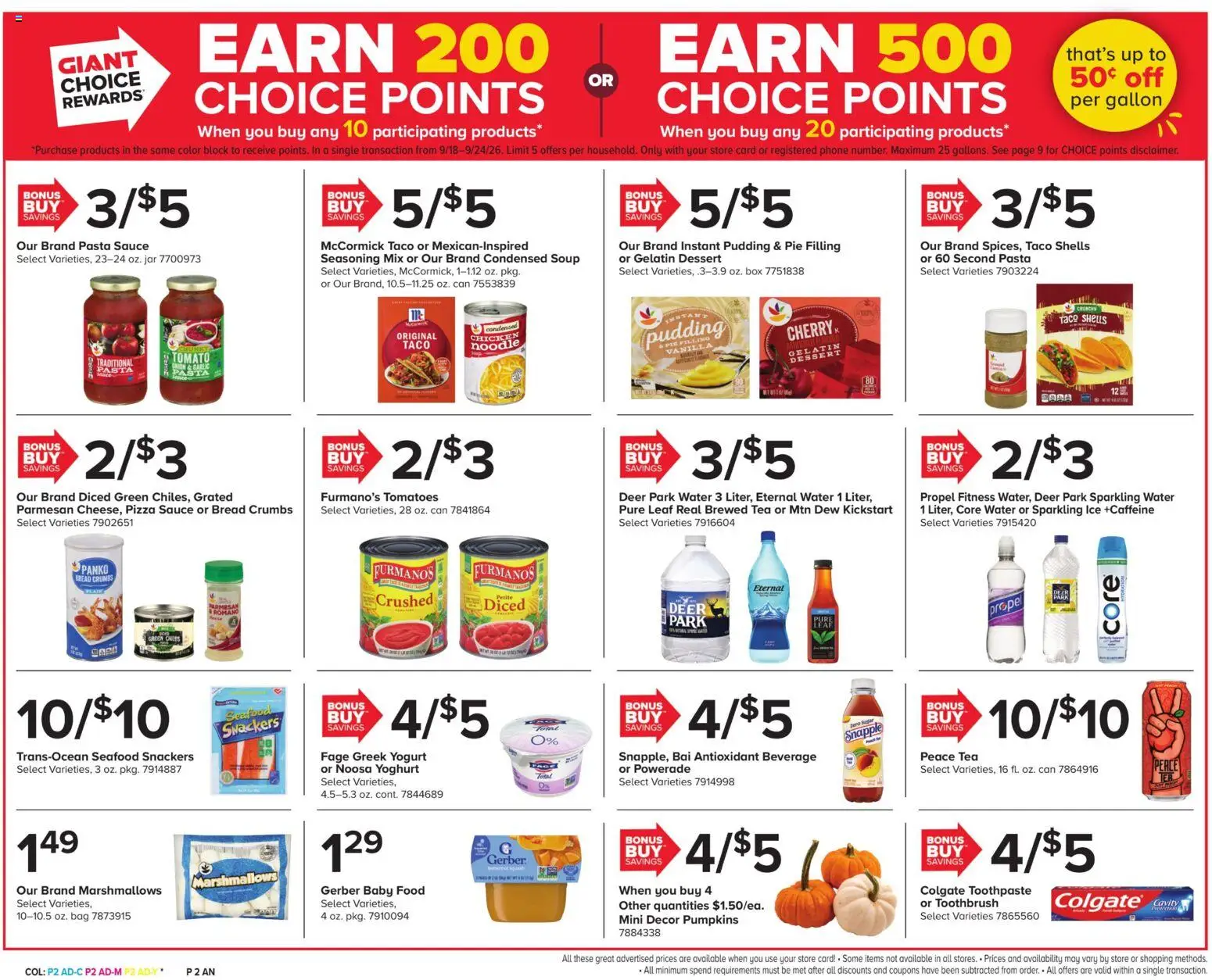 Giant Weekly Ad - valid from 09/18/2026 | Page: 2 | Products: Pudding, Parmesan, Bag, Vanilla