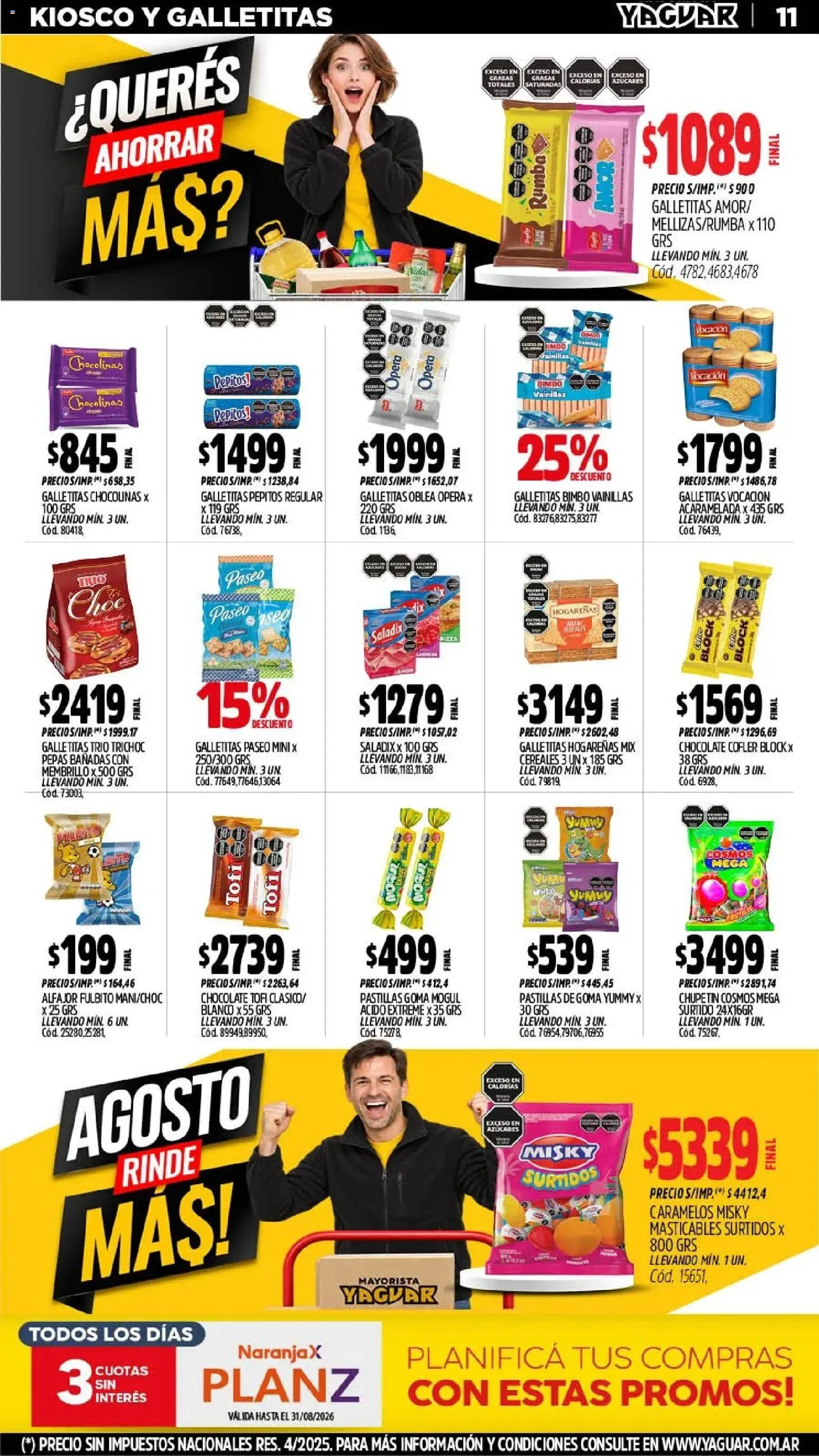 Yaguar - Oferta Semanal Parque Chacabuco │ válido desde el 17/07/2026 | Página: 12 | Productos: Galletitas, Aceto, Chocolate, Cereales