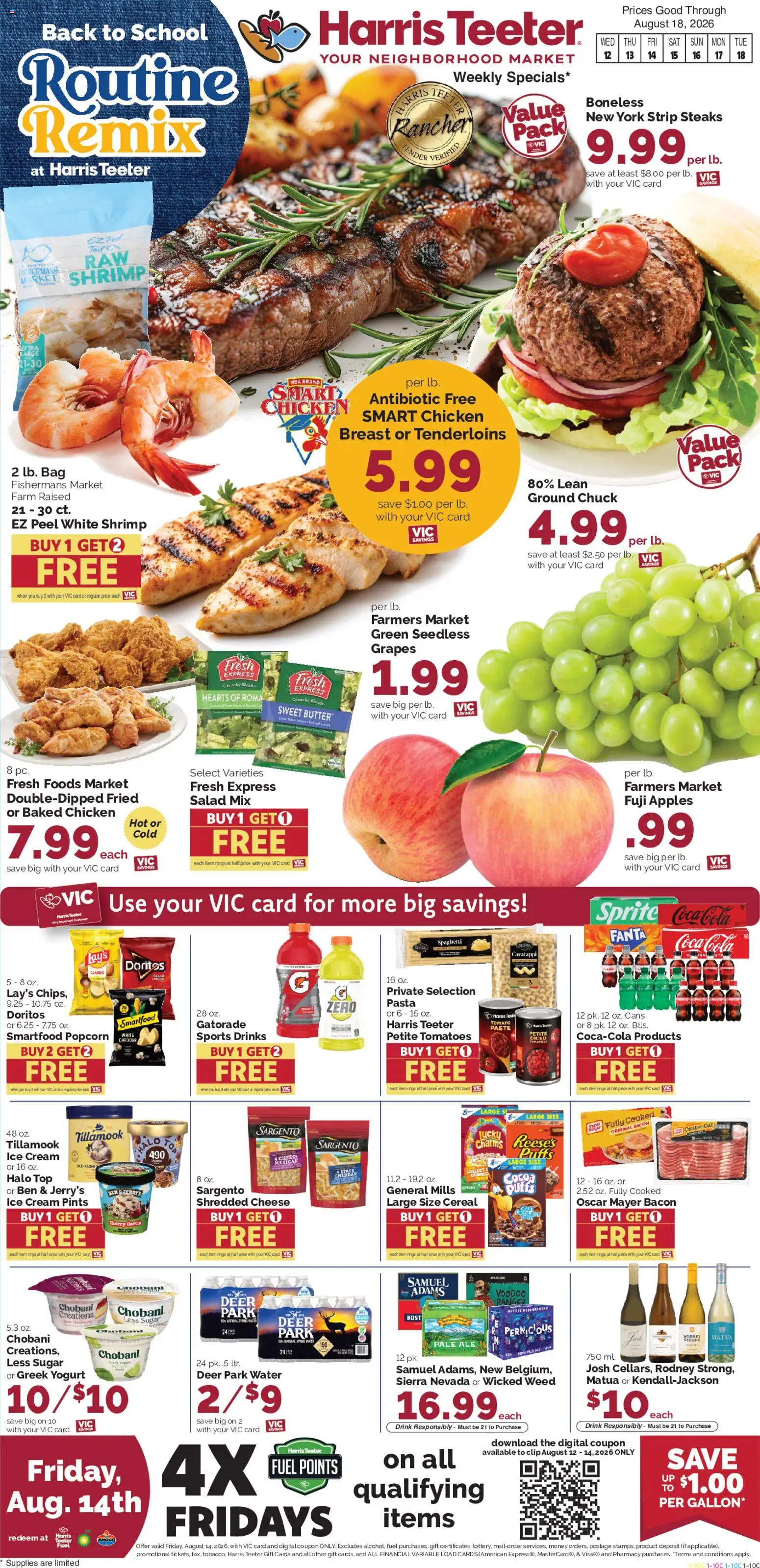 Harris Teeter Weekly Ad - valid from 08/12/2026 | Page: 1 | Products: Clip, Butter, Apples, Ice cream