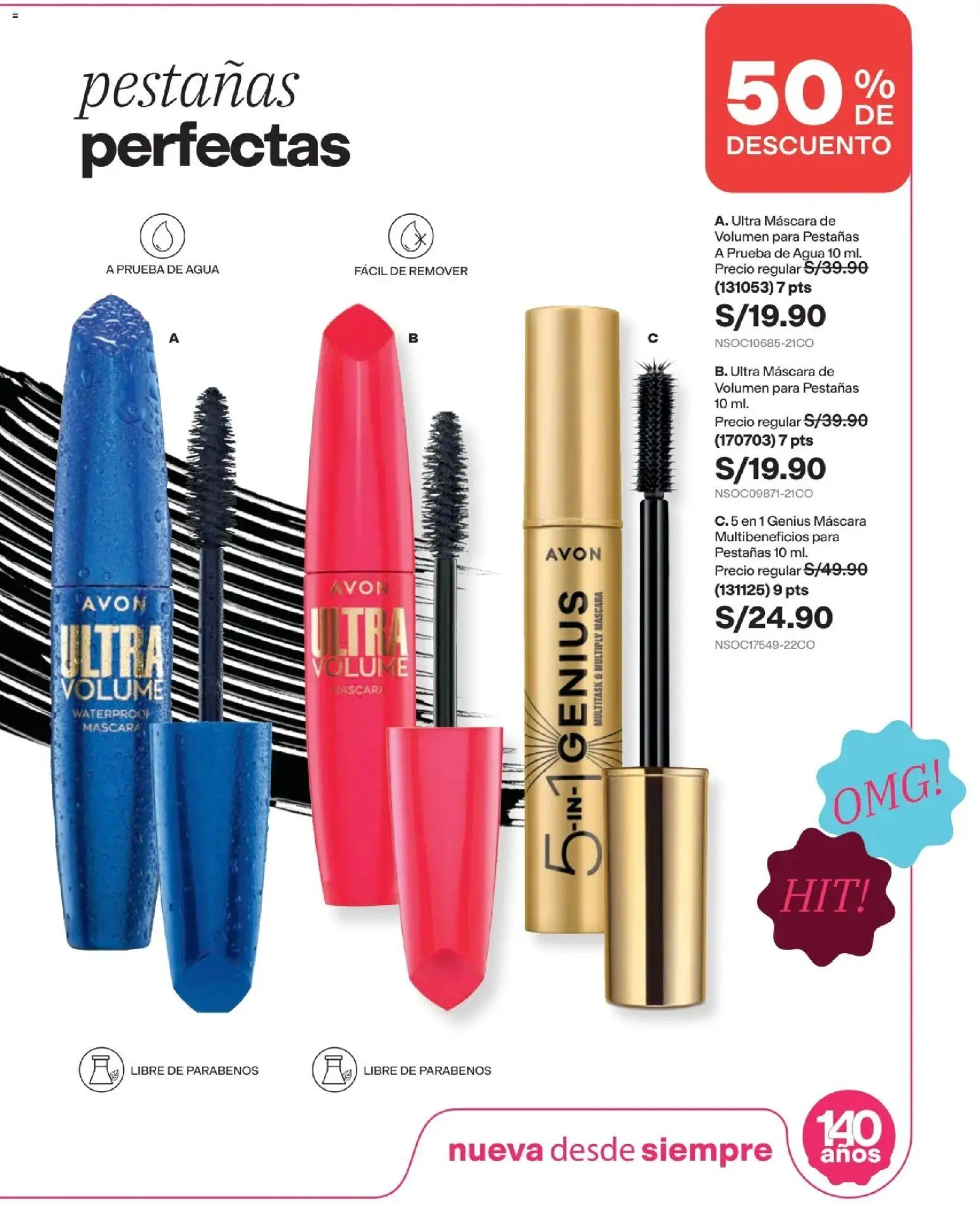Catálogo Avon válido desde 11/08/2026 | Página: 18 | Productos: Máscara, Agua