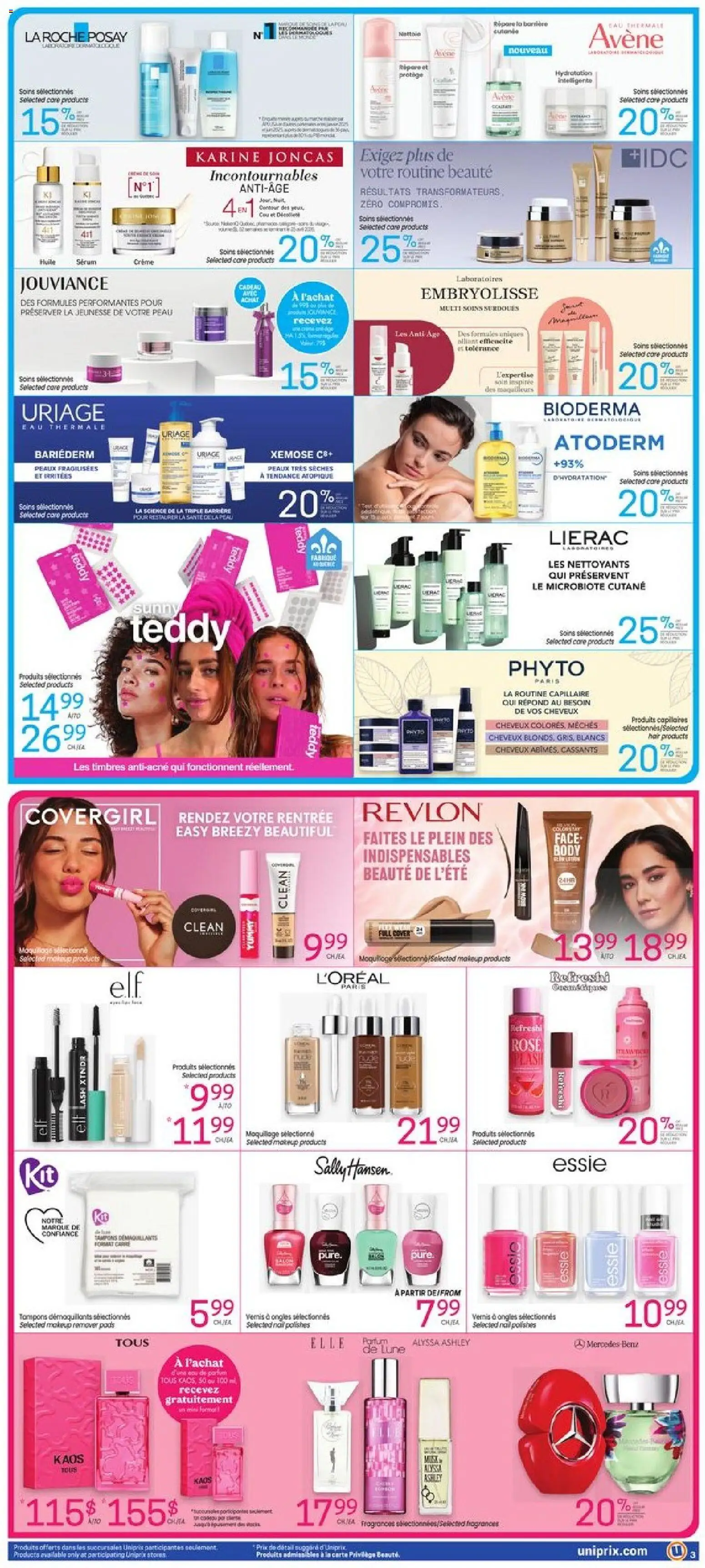 Uniprix flyer valid from Sep 3, 2026 | Page: 4 | Products: Makeup remover, Tampons