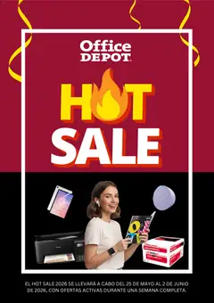Vista previa de Office Depot Hot Sale aviso, nuevo folleto de la tienda, válido en México a partir del 12.05.2026