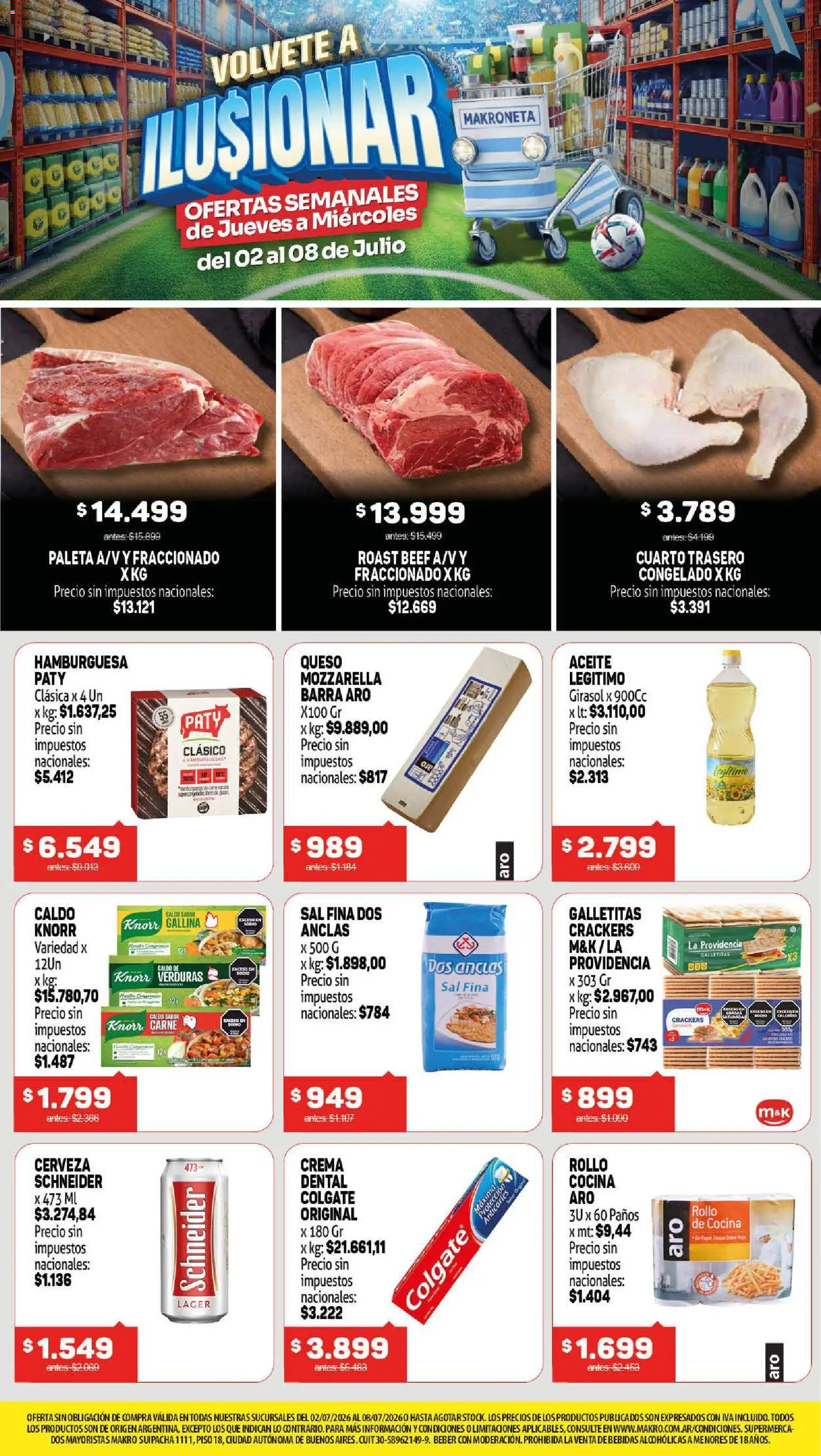Makro ofertas │ válido desde el 02/07/2026 | Página: 1 | Productos: Cocina, Queso, Cerveza, Crema