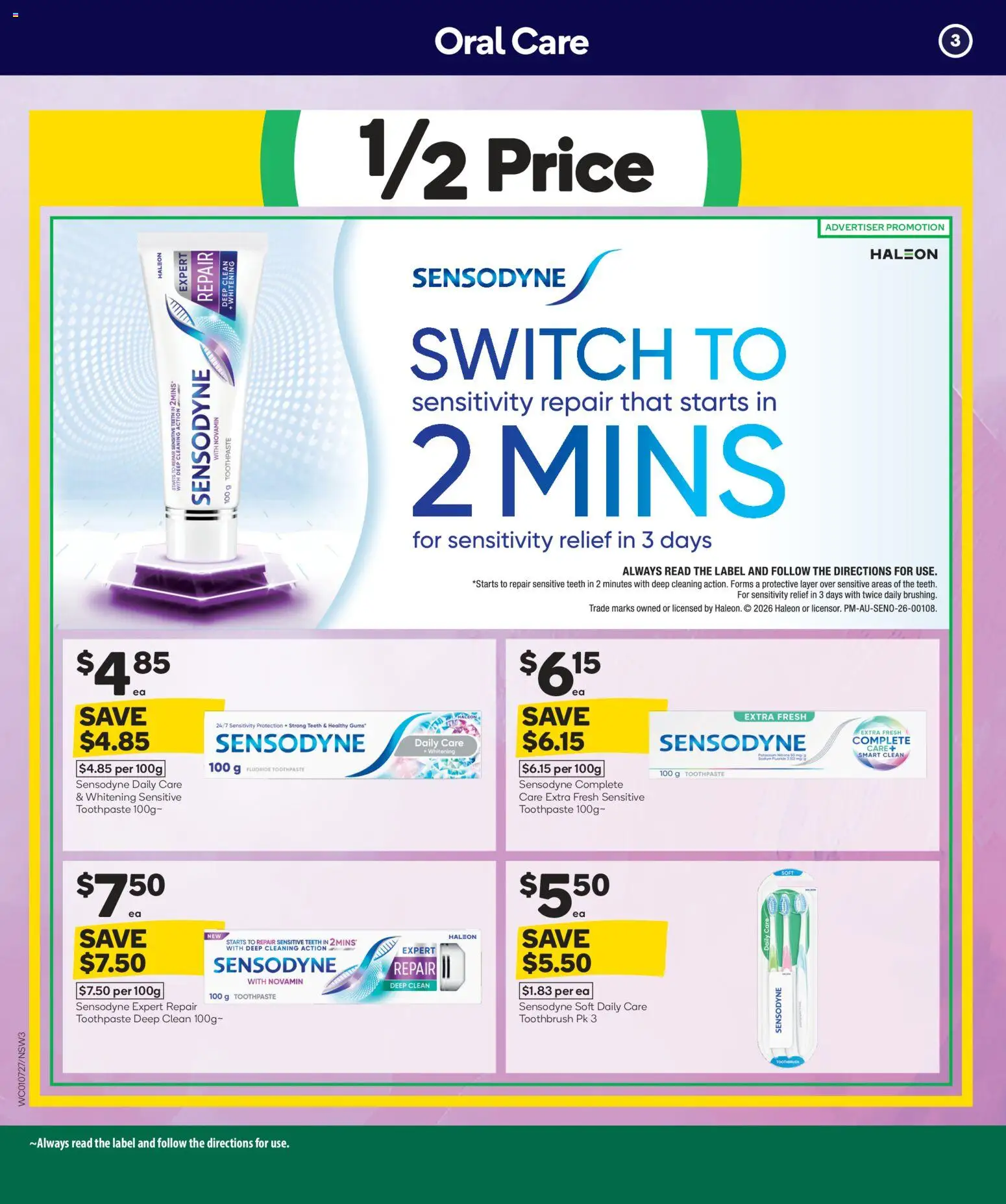 Woolworths catalogue - valid from 01/07/2026 | Page: 4 | Products: Toothpaste, Toothbrush, Sensitive teeth