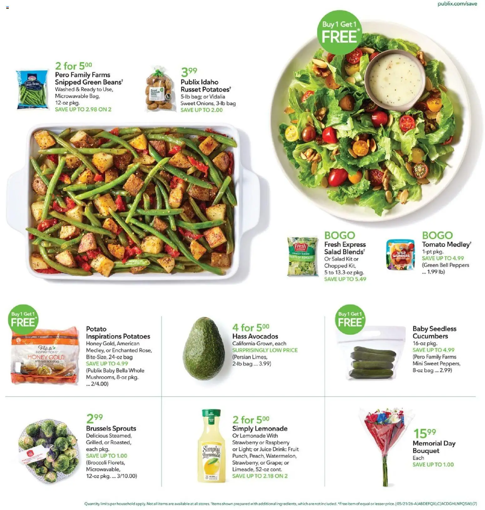 Publix Weekly Ad - valid from 20.05.2026 | Page: 7 | Products: Juice, Salad, Raspberry, Bag