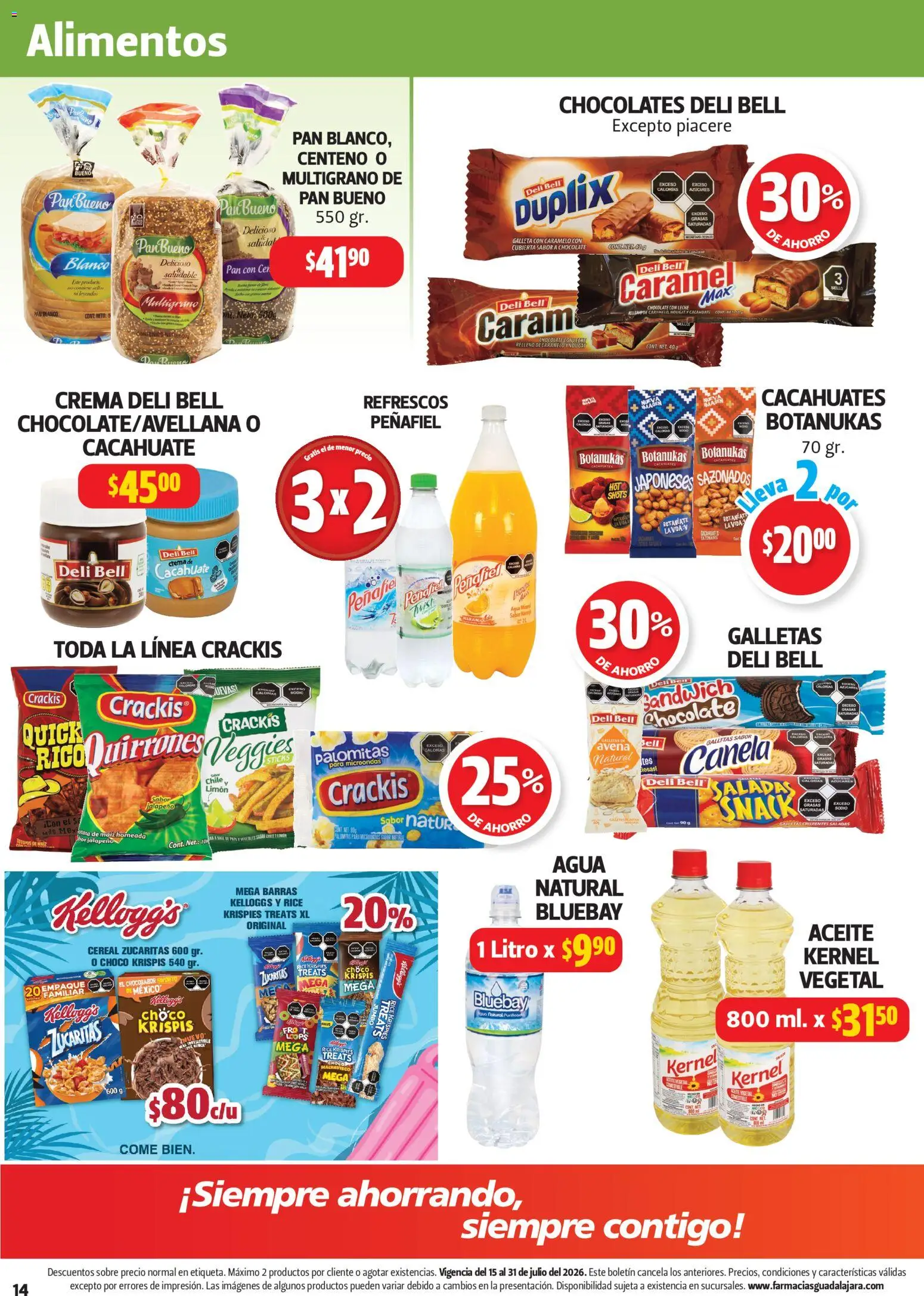 Nuevas ofertas de Farmacia Guadalajara válidas en toda la República Mexicana desde el 15/07/2026. ¡Encuentra las mejores ofertas en Farmacia Guadalajara catálogo! | Página: 14 | Productos: Cacahuate, Pan, Galletas, Microondas