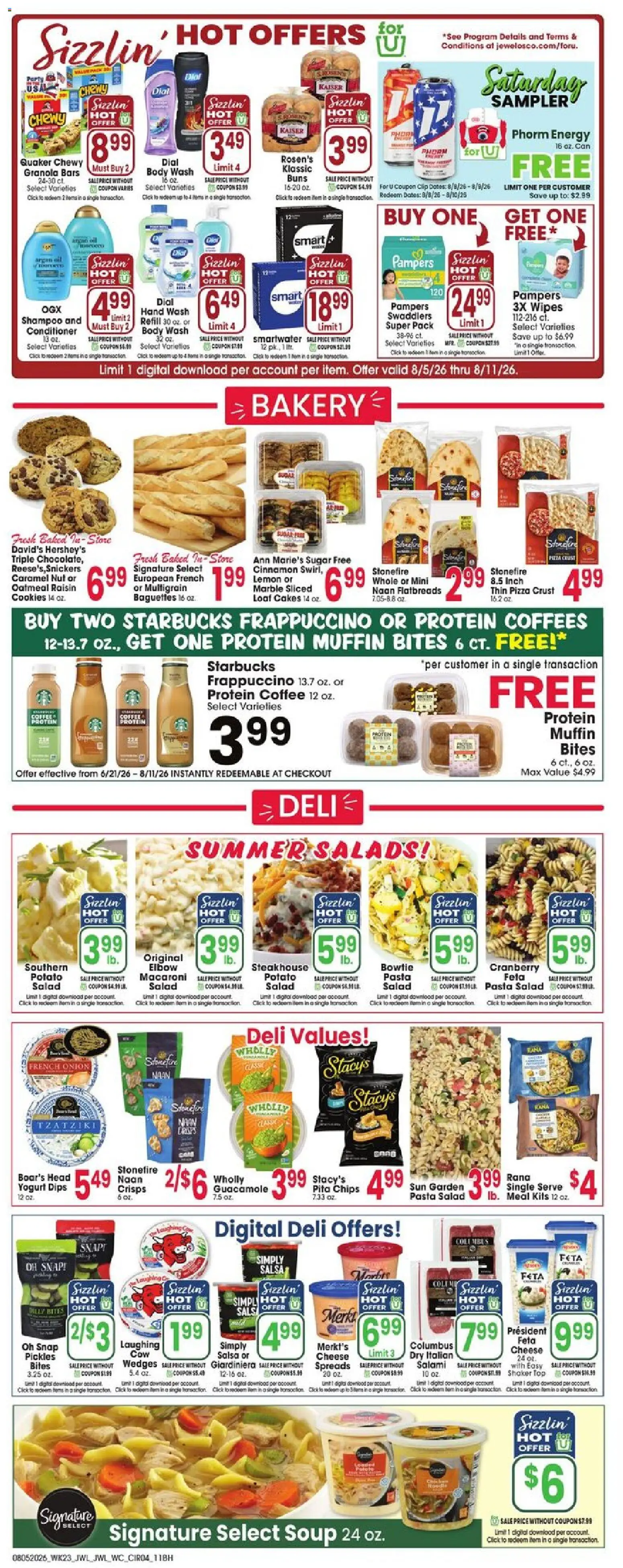 Jewel Osco Weekly Ad - valid from 08/05/2026 | Page: 4 | Products: Shampoo, Pizza, Cookies, Salad