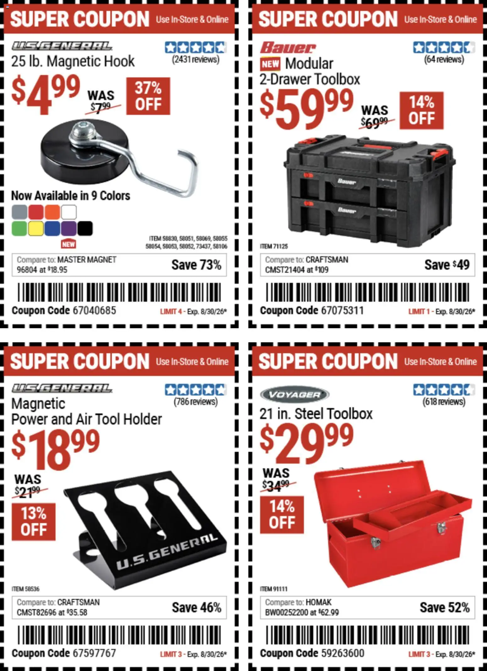 Harbor Freight Weekly Ad - valid from 08/17/2026 | Page: 7 | Products: Hook, Magnet