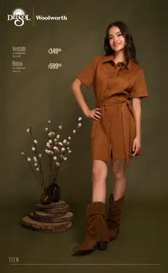 Vista previa de Del Sol y Woolworth catálogo Luce el Otoño, nuevo folleto de la tienda, válido en México a partir del 01/10/2026 | Página: 27 | Productos: Botas, Vestido