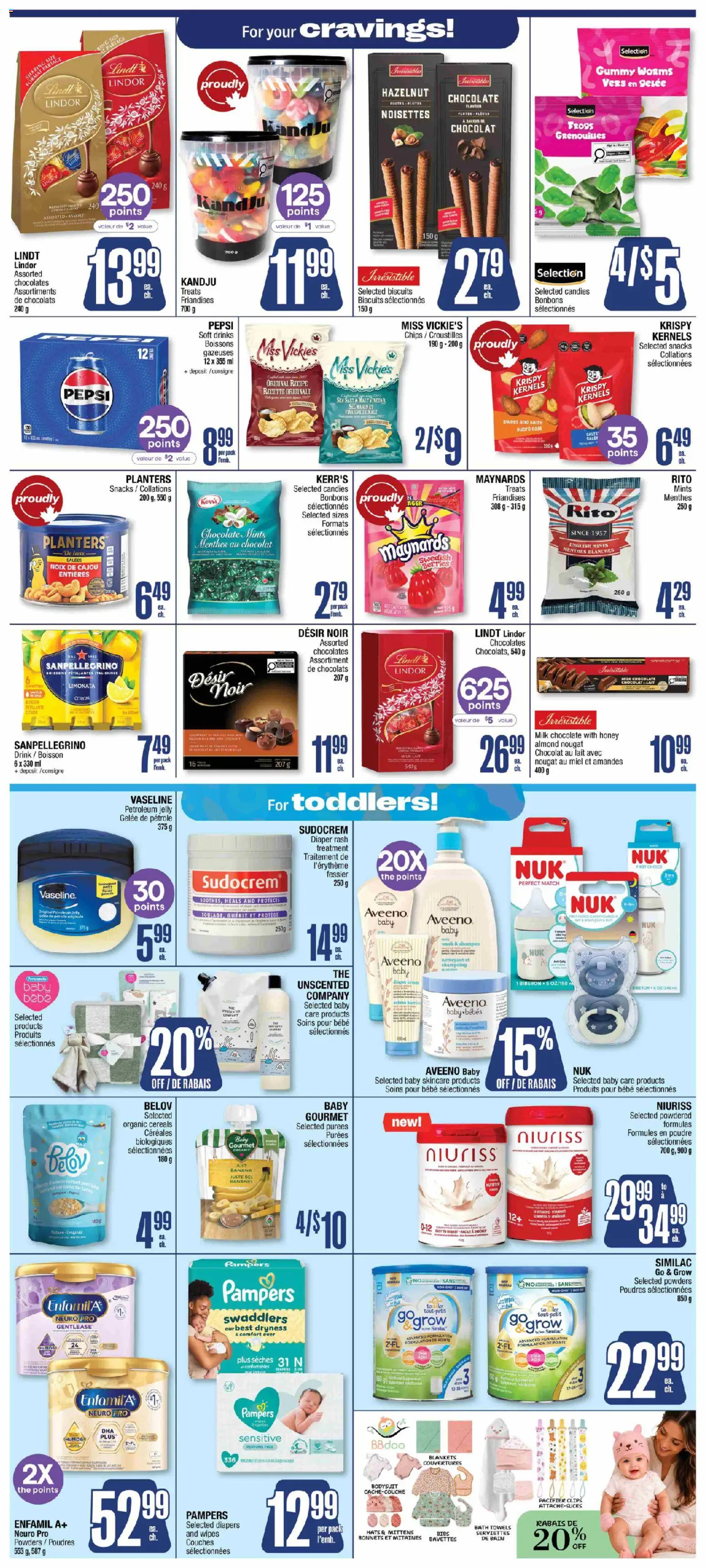 Jean Coutu flyer valid from Sep 3, 2026 | Page: 7 | Products: Diapers, Biscuits, Snacks, Chocolate