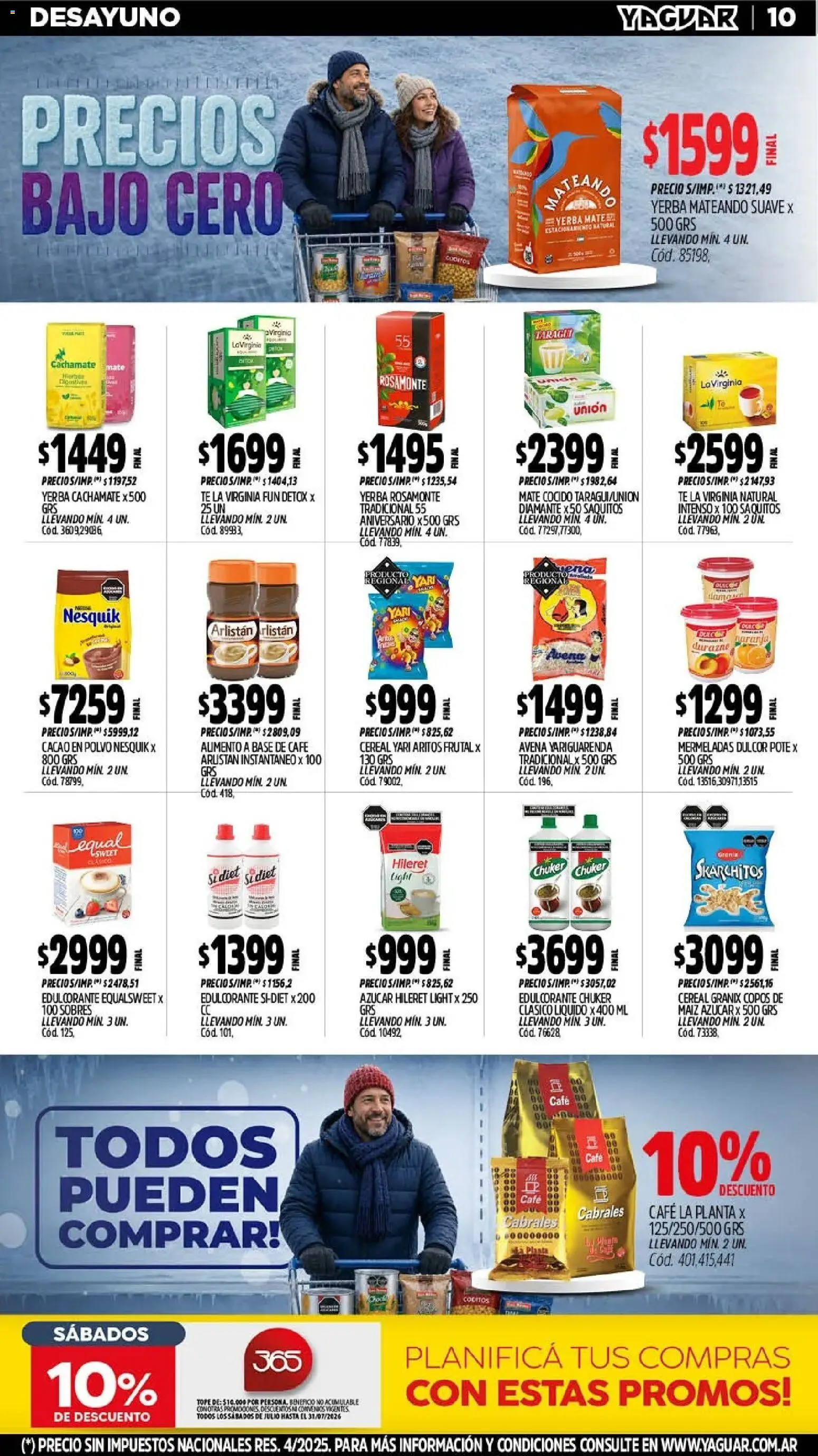 Yaguar - Oferta Semanal Jujuy │ válido desde el 27/07/2026 | Página: 13 | Productos: Azucar, Avena, Mate cocido, Cacao