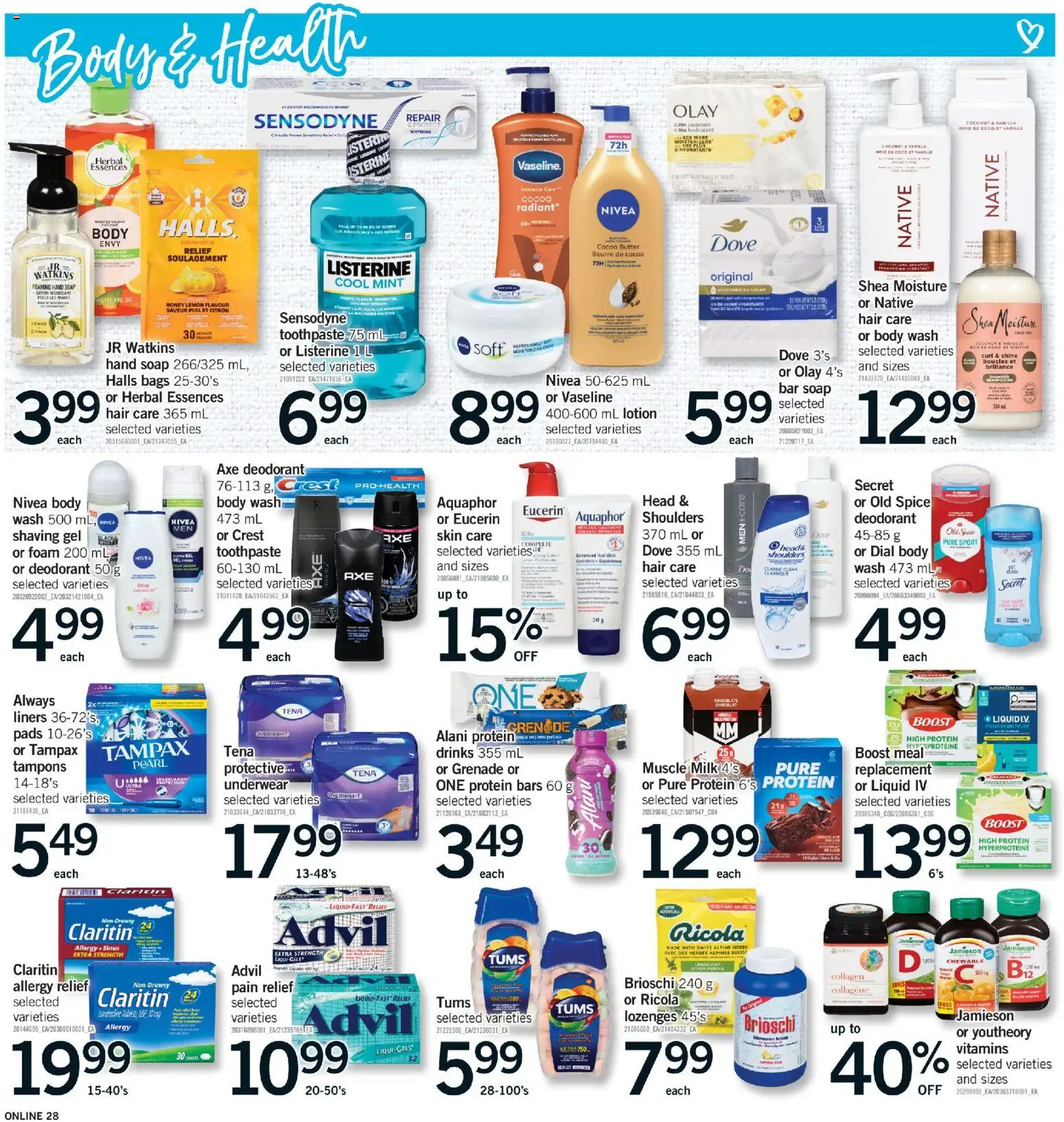 Fortinos flyer valid from 07.05.2026 | Page: 28 | Products: Body wash, Deodorant, Milk, Butter
