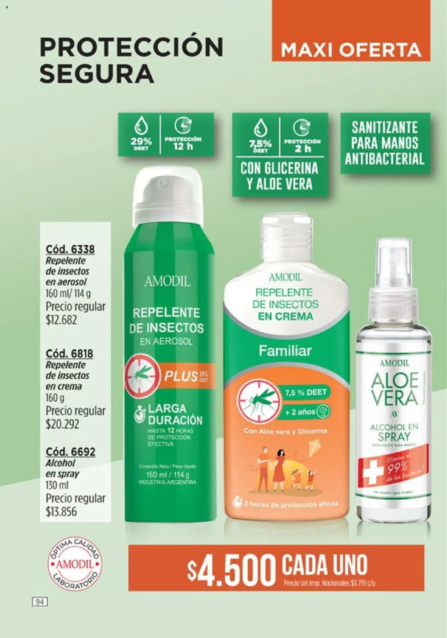 Catálogo Amodil Campaña 9 │ válido desde el 05.05.2026 | Página: 94 | Productos: Repelente, Sanitizante, Crema