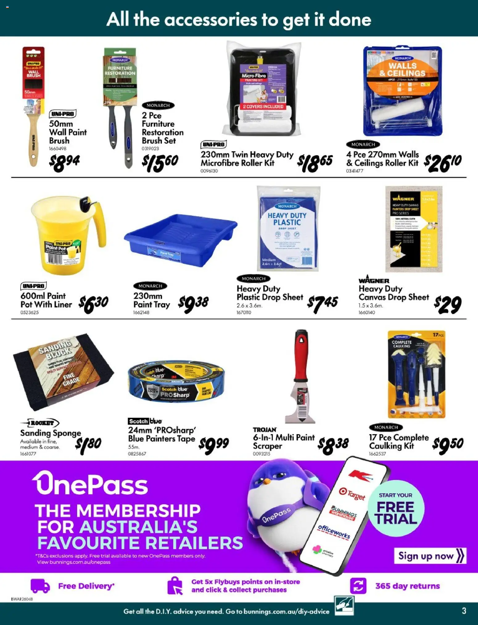 Bunnings Warehouse catalogue - valid from 11.03.2026 | Page: 3 | Products: Brush, Rocket, Sponge, Scotch