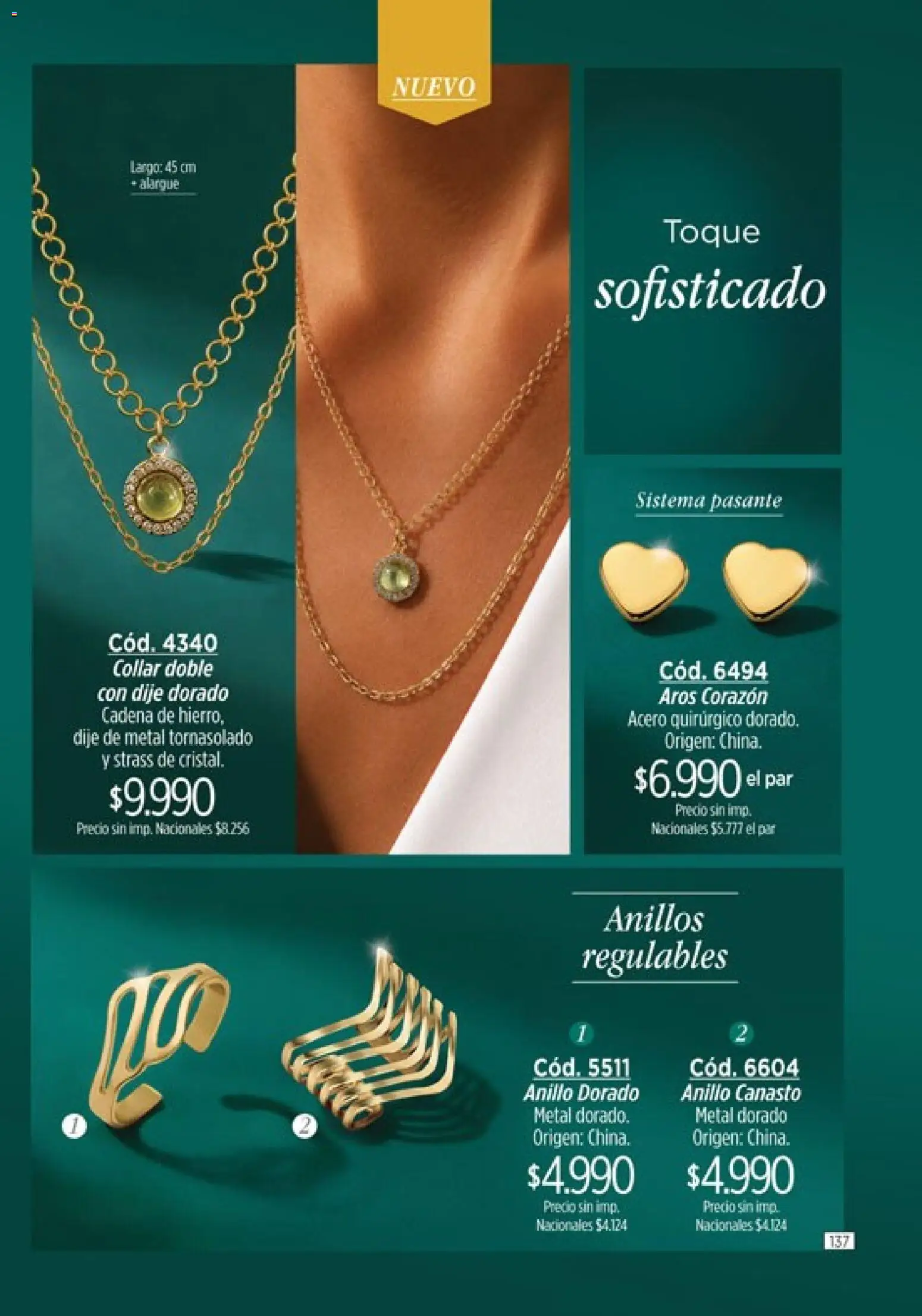 Catálogo Amodil Campaña 16 │ válido desde el 19/09/2026 | Página: 137 | Productos: Aros, Dije, Cadena, Alargue
