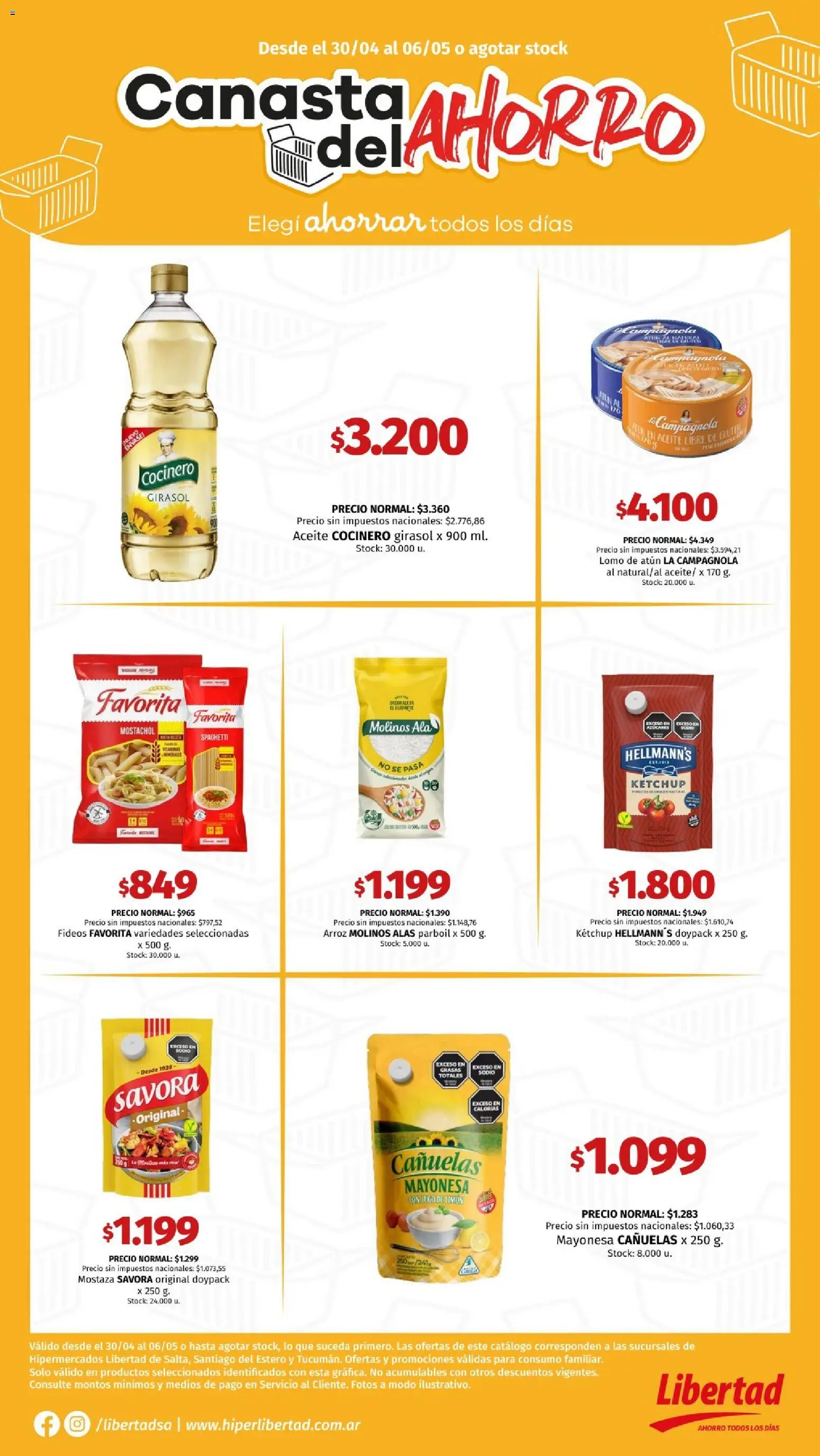 Hipermercado Libertad catálogo │ válido desde el 30.04.2026 | Página: 4 | Productos: Mayonesa, Ketchup, Limón, Canasta