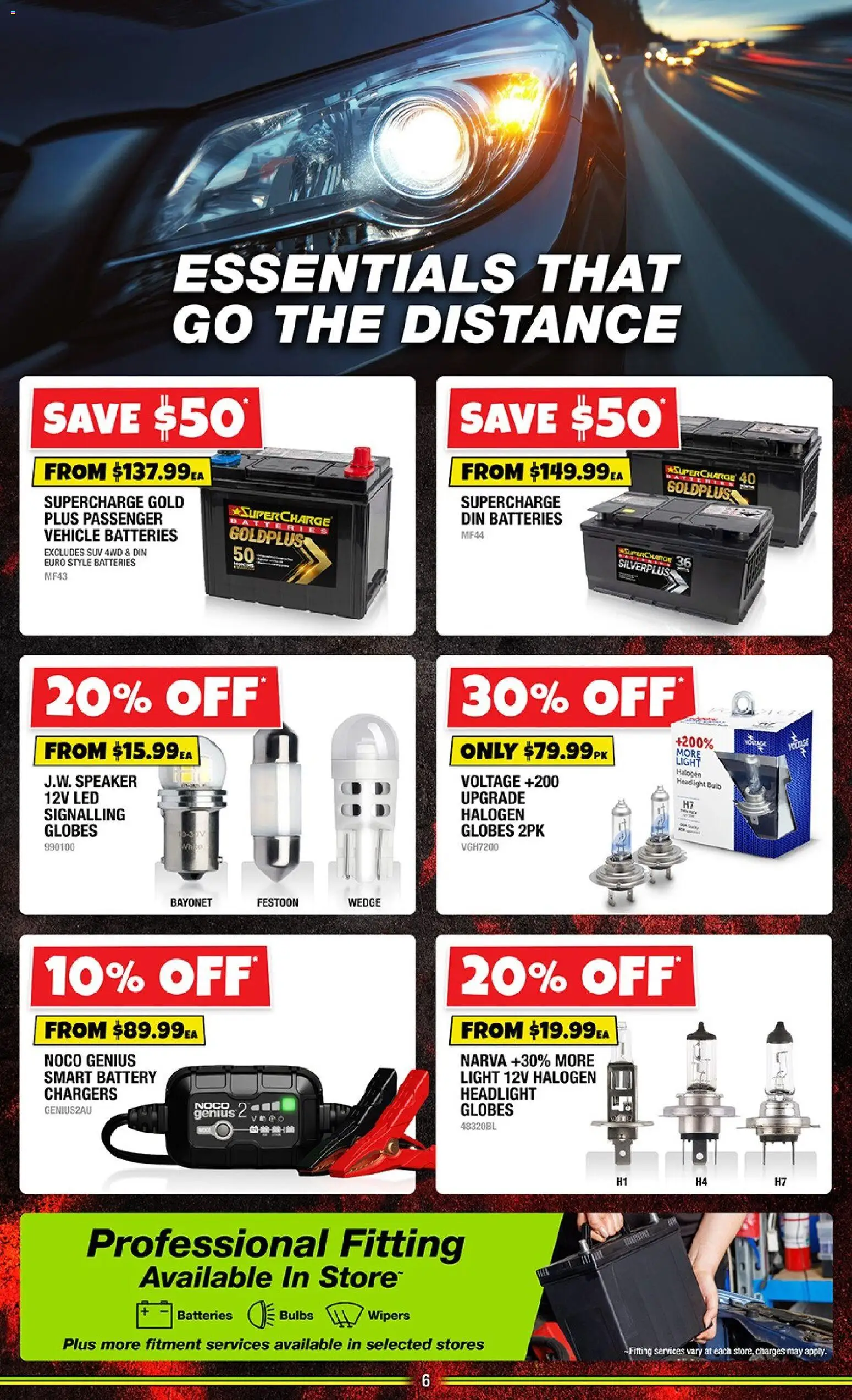 Autobarn catalogue - valid from 15/07/2026 | Page: 6 | Products: Battery, Light, Bulb, Batteries