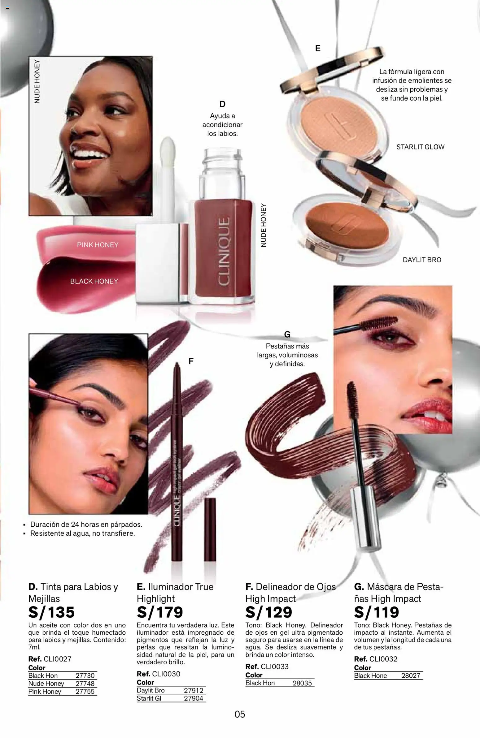 Catálogo Leonisa válido desde 25/06/2026 | Página: 5 | Productos: Máscara, Delineador de ojos, Delineador, Aceite