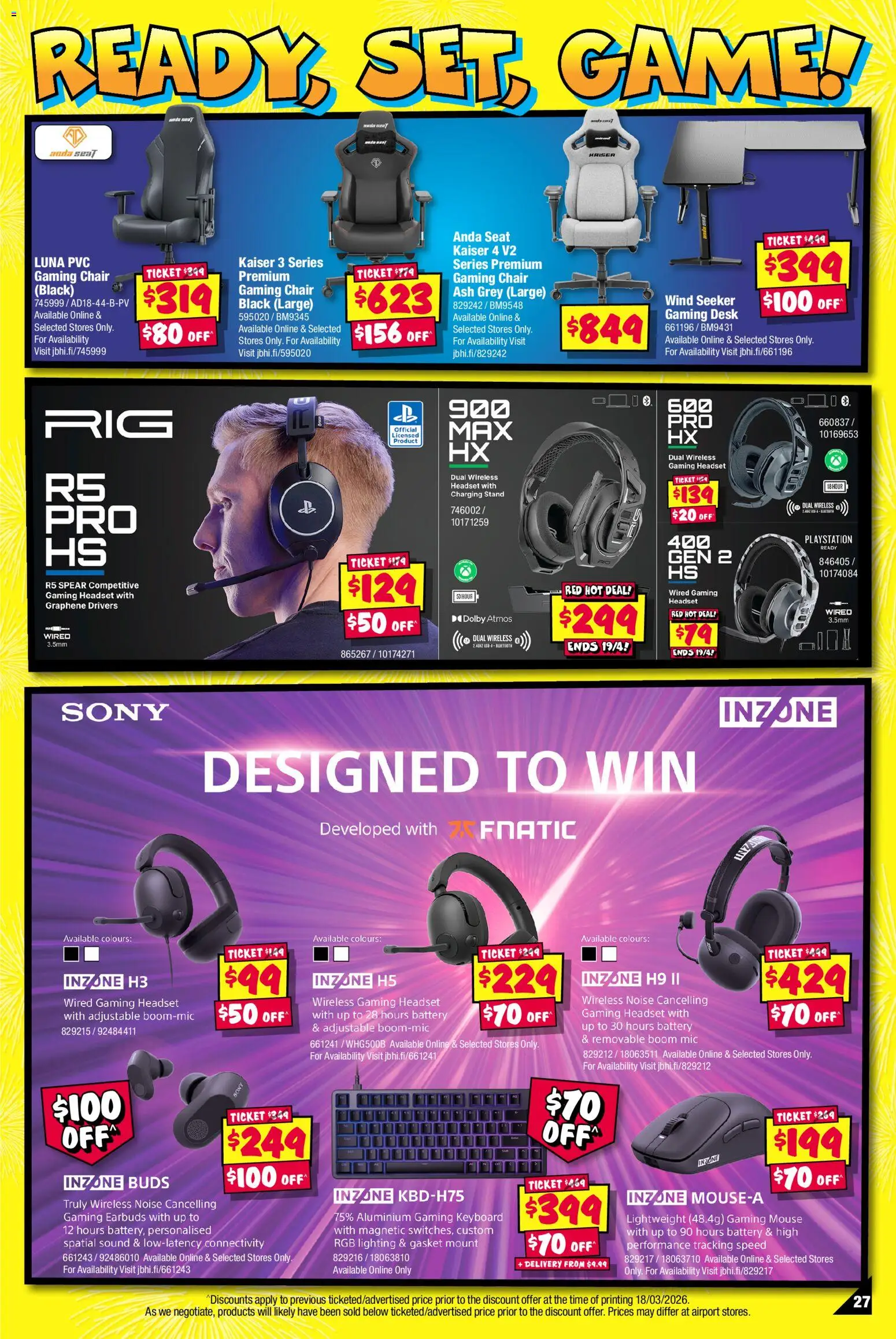JB Hi-Fi catalogue - valid from 30/03/2026 | Page: 27 | Products: Desk, Mouse, Keyboard, Playstation