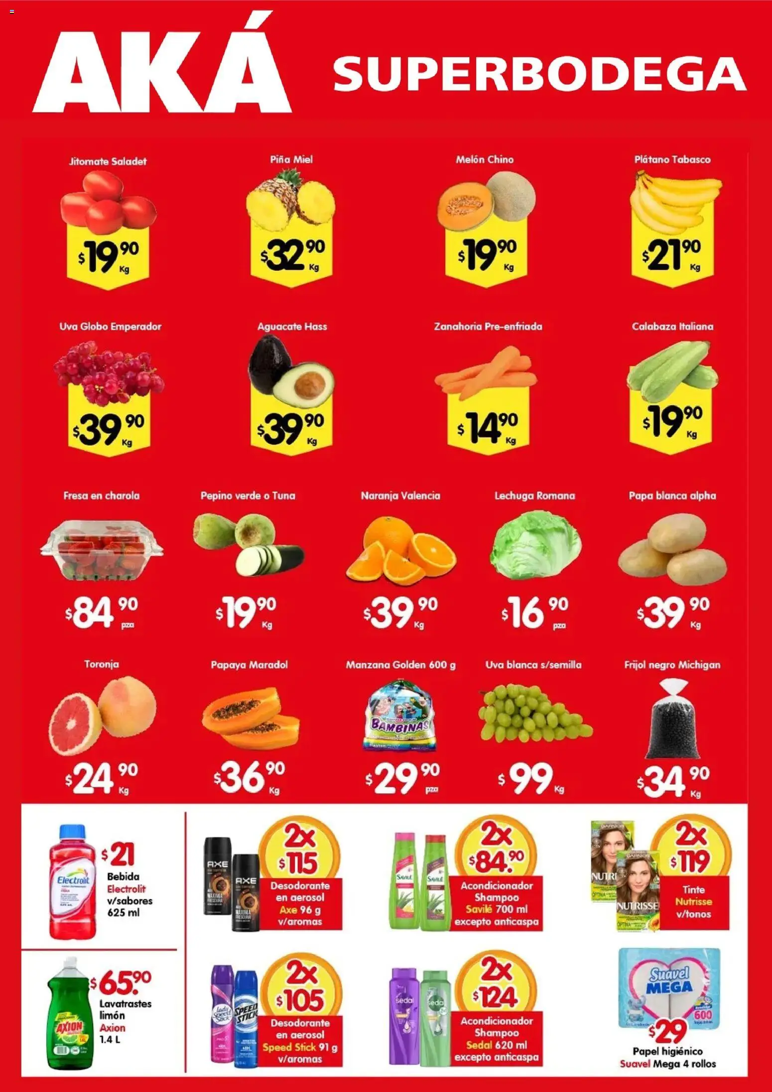 Nuevas ofertas de Arteli válidas en toda la República Mexicana desde el 08/09/2026. ¡Encuentra las mejores ofertas en Arteli folleto Aká Super Bodega! | Página: 2 | Productos: Fresa, Plátano, Lechuga, Shampoo