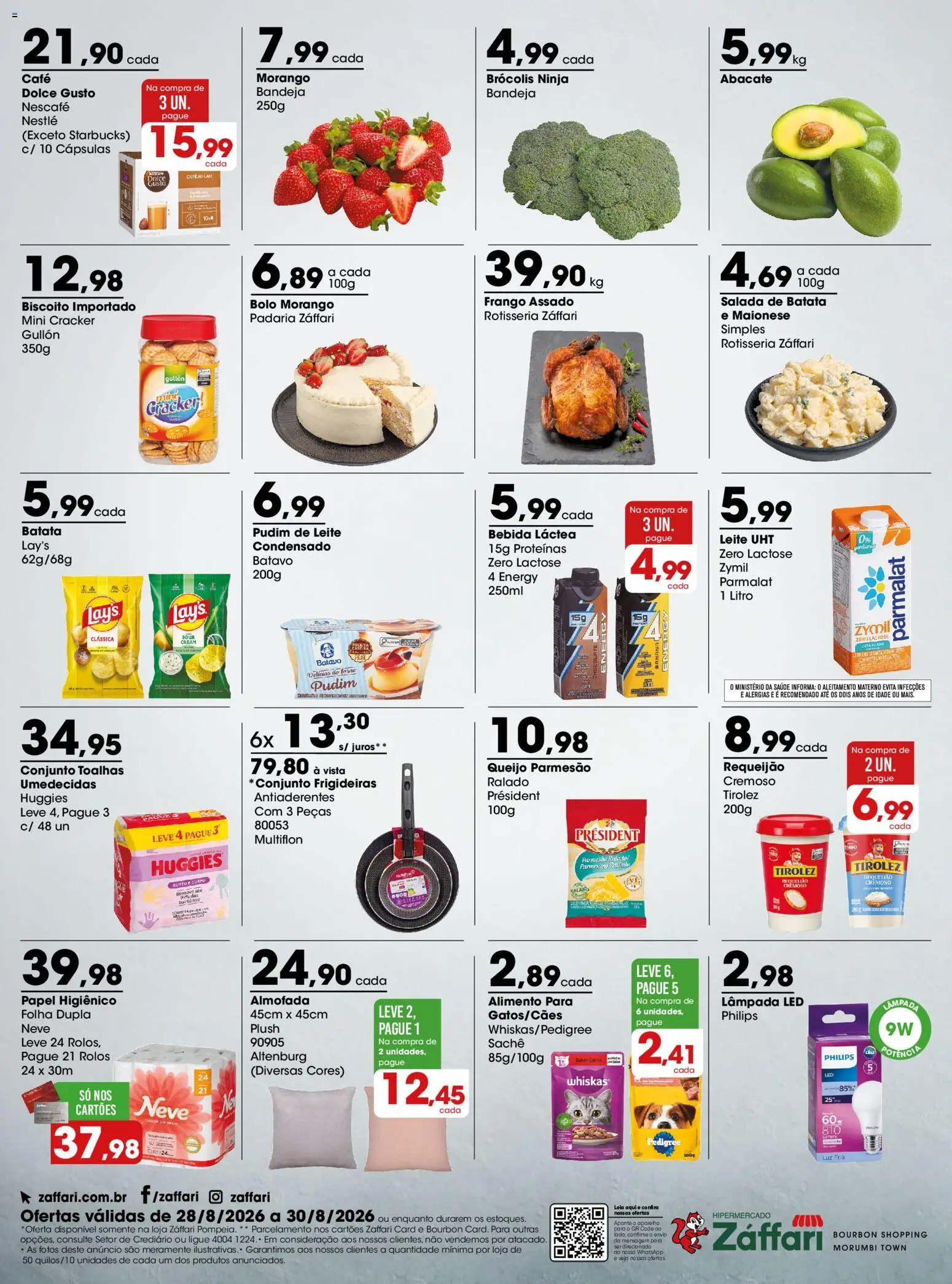 Zaffari Folheto - válido de 28/08/2026 | Página: 2 | Produtos: Lâmpada, Abacate, Batata, Maionese