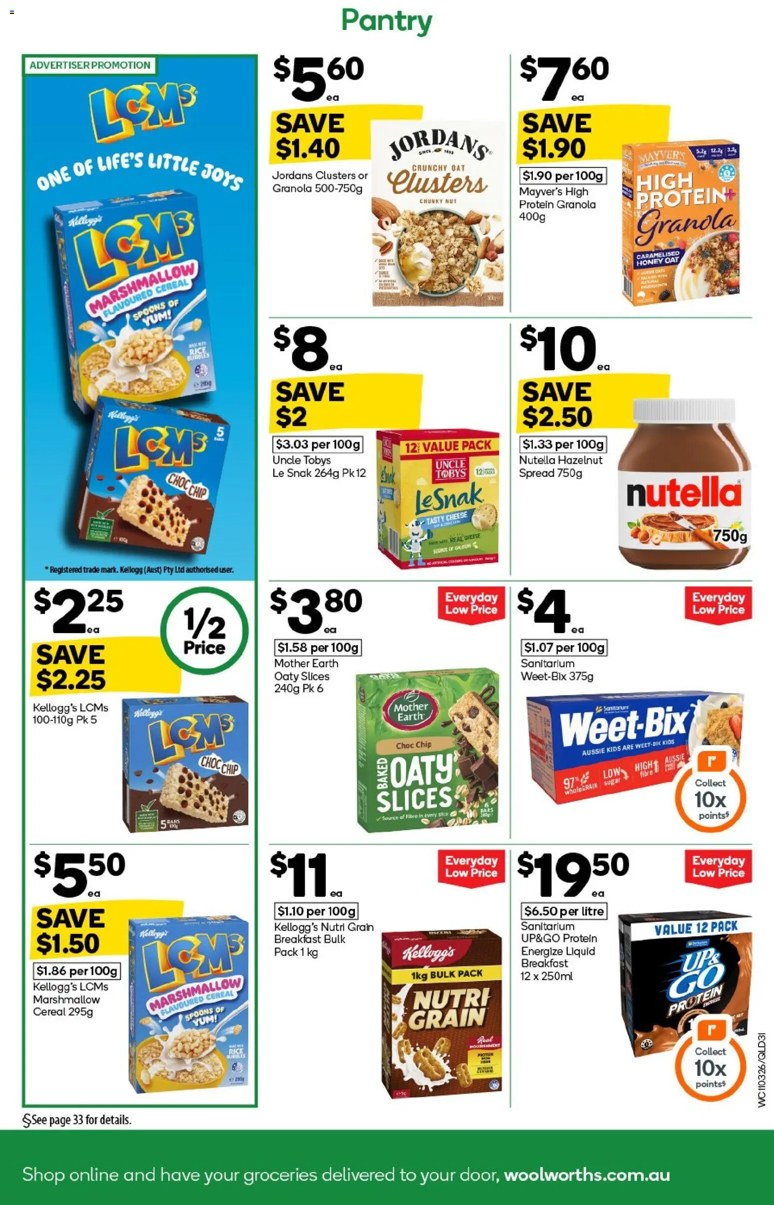Woolworths catalogue - valid from 11.03.2026 | Page: 31 | Products: Cheese, Honey, Nutella, Sugar