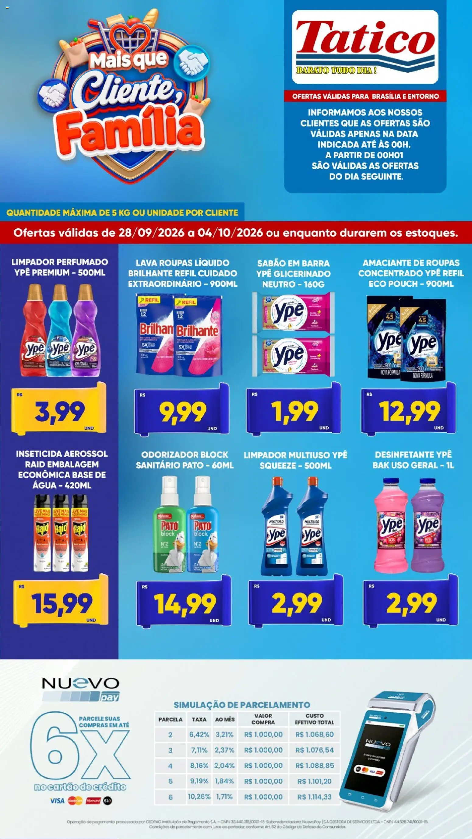 Tatico Folheto - válido de 28/09/2026 | Página: 8 | Produtos: Limpador multiuso, Base, Roupas, Pato