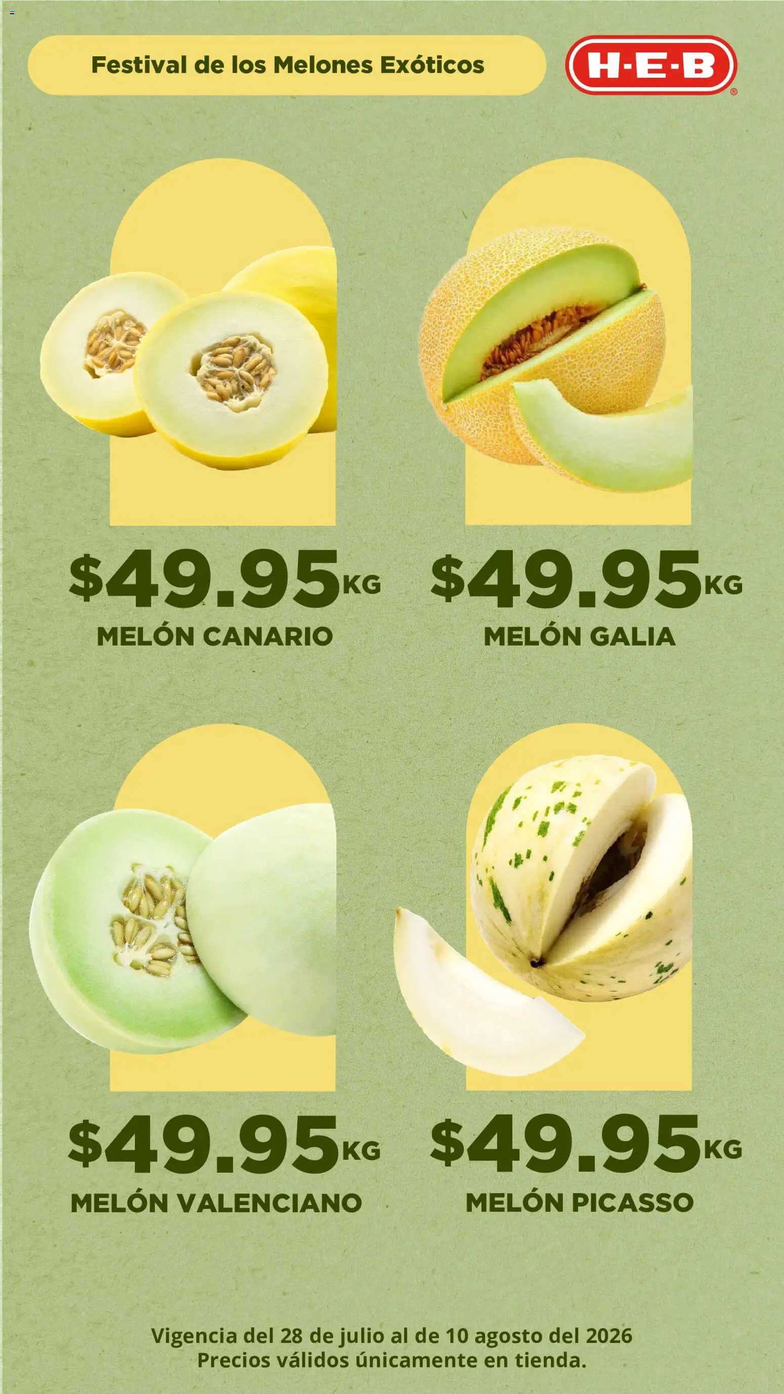 Nuevas ofertas de H-E-B válidas en toda la República Mexicana desde el 28/07/2026. ¡Encuentra las mejores ofertas en H-E-B folleto Festival de los Melones! | Página: 3